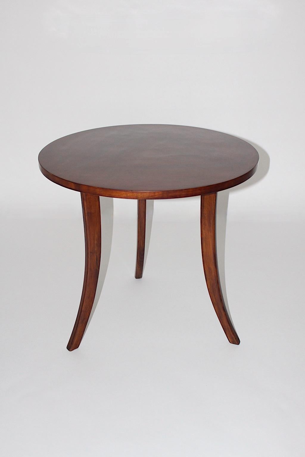 Art Deco Walnut Brown Vintage Coffee Table Side Table Josef Frank, 1930s, Vienna For Sale 2