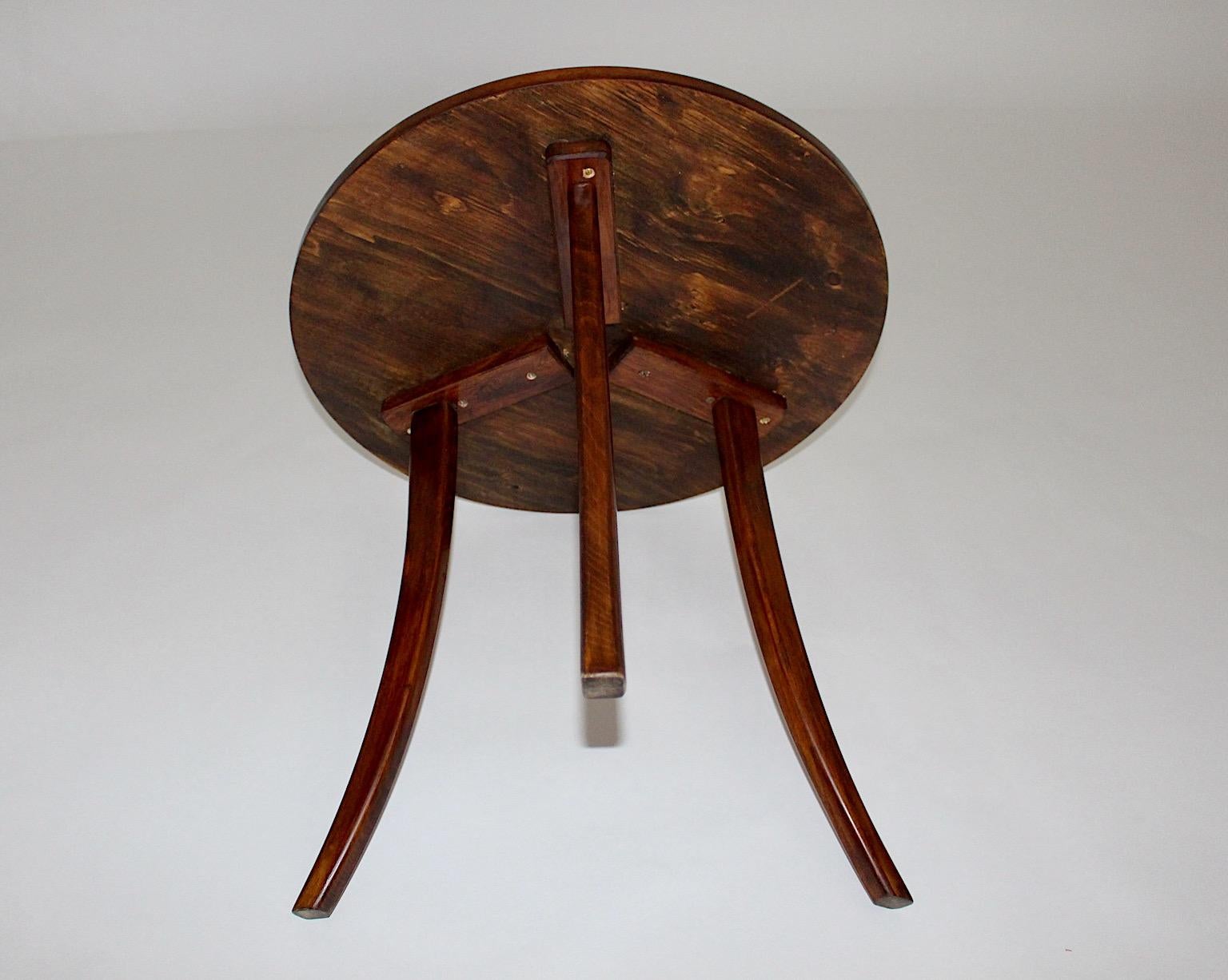 Art Deco Walnut Brown Vintage Coffee Table Side Table Josef Frank, 1930s, Vienna For Sale 4