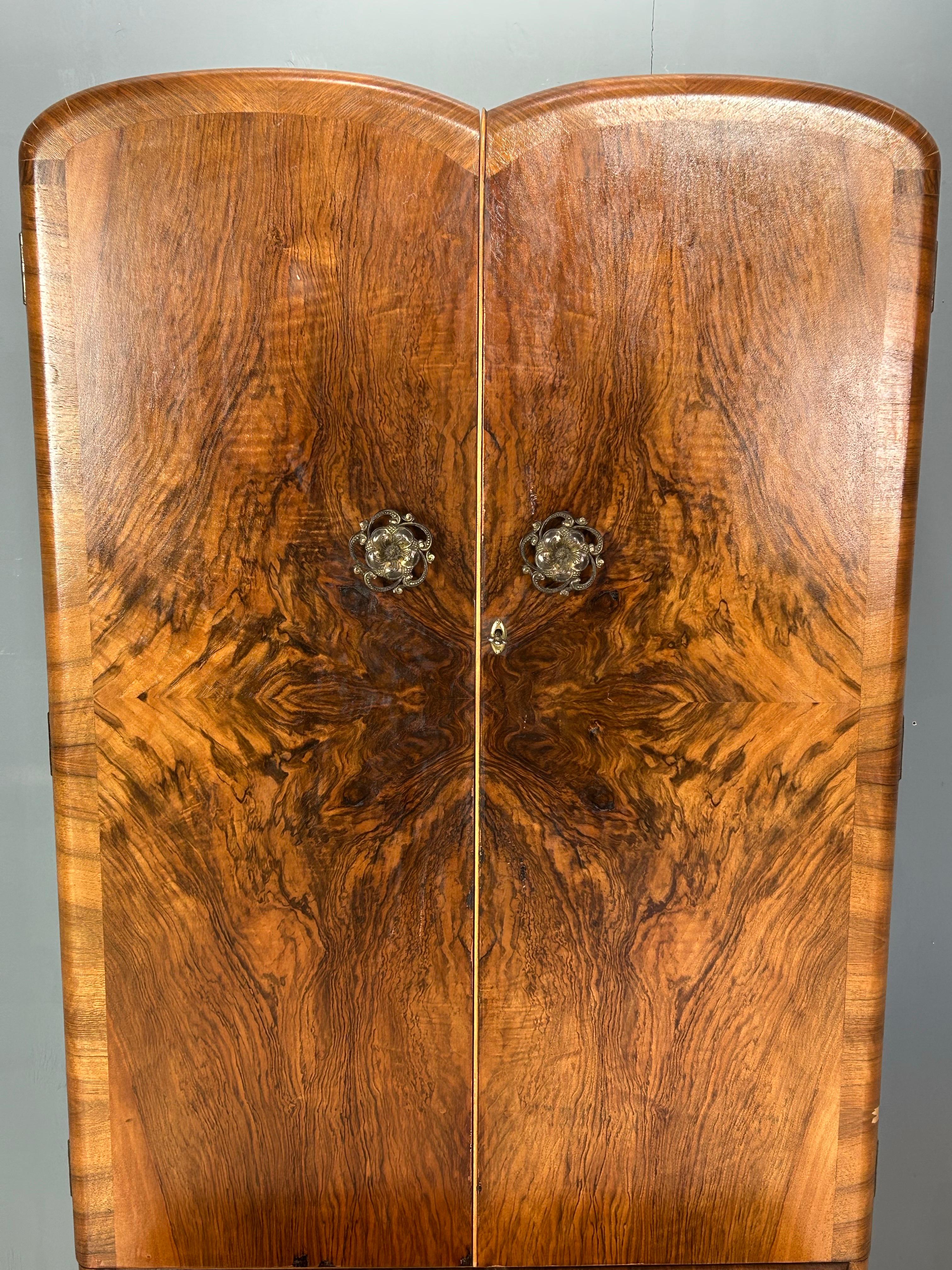 Art Deco Walnut Burl Wardrobe 1930 1