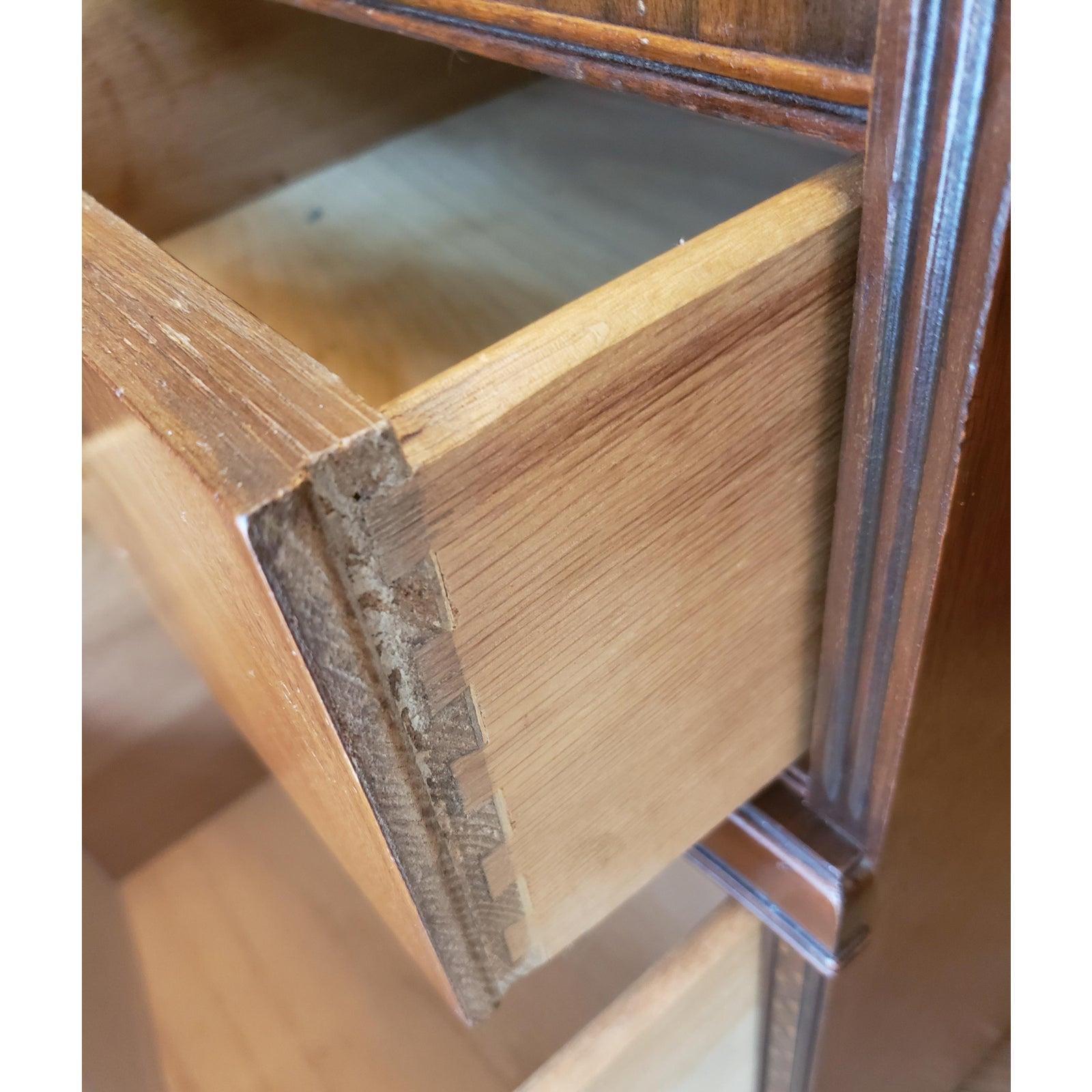 American Art Deco Walnut Burl Waterfall Nightstand
