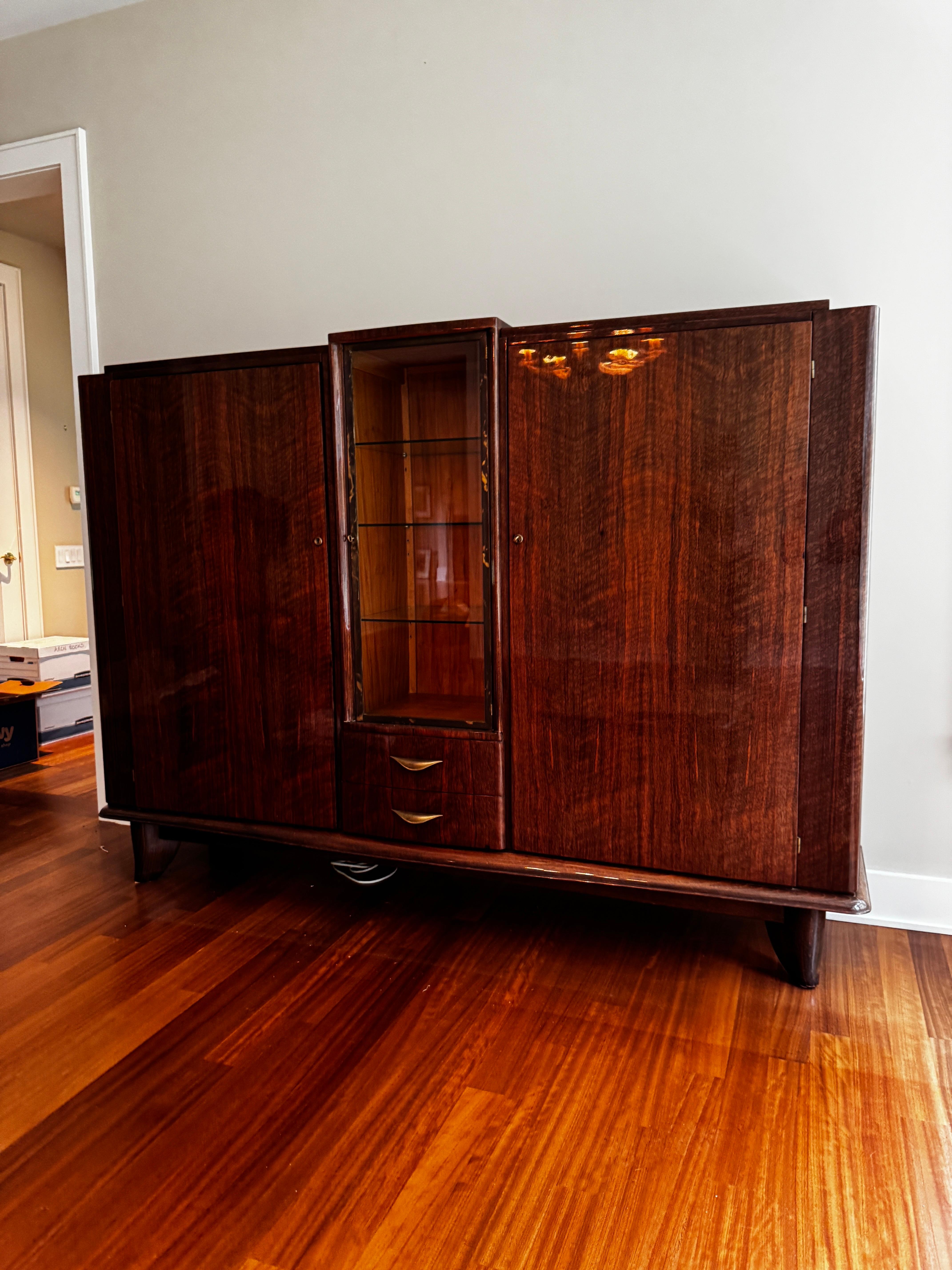 American Art Deco Walnut Cabinet, 1920s For Sale