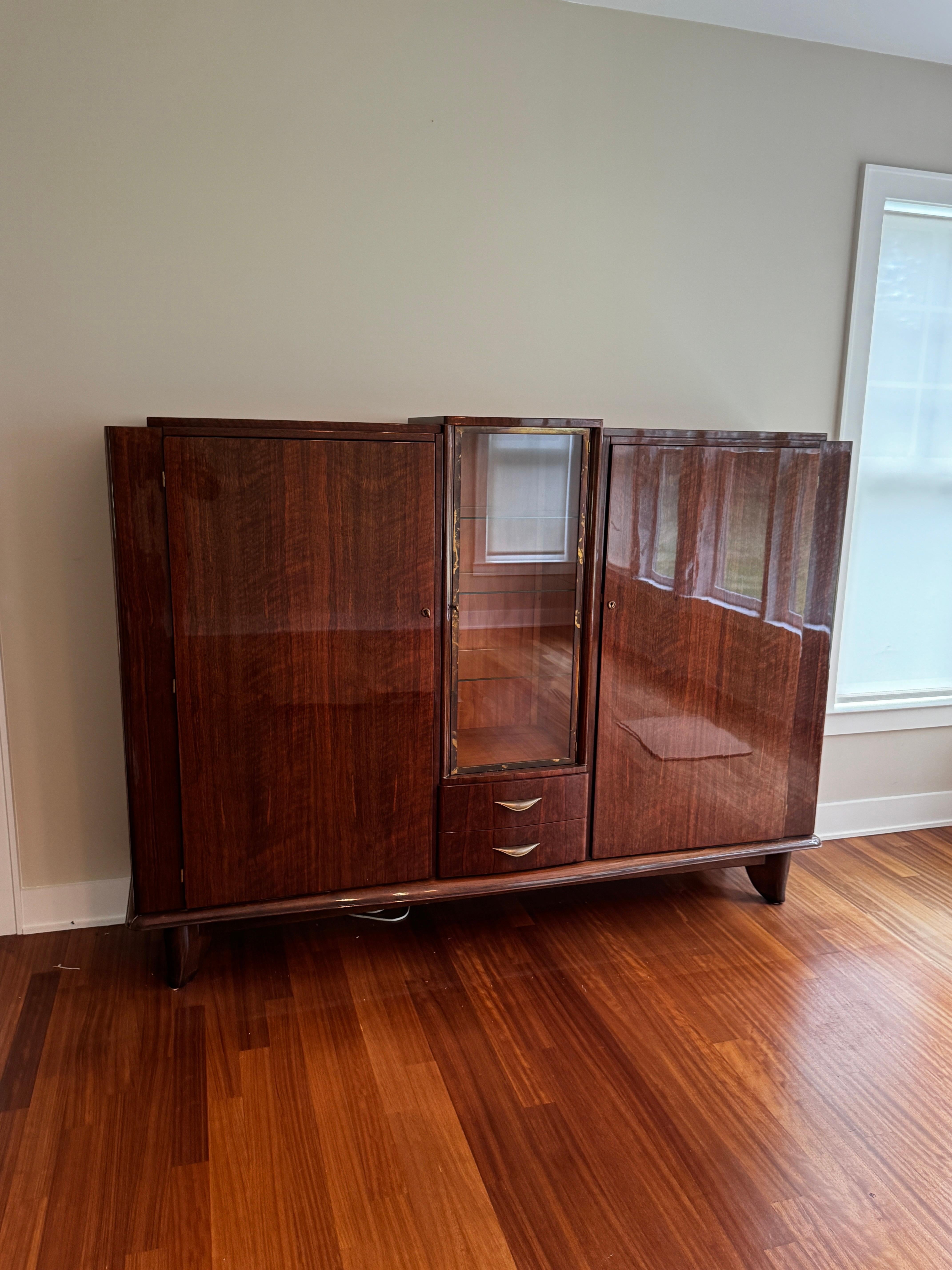 Art Deco Walnut Cabinet, 1920s In Good Condition For Sale In Southampton, NY
