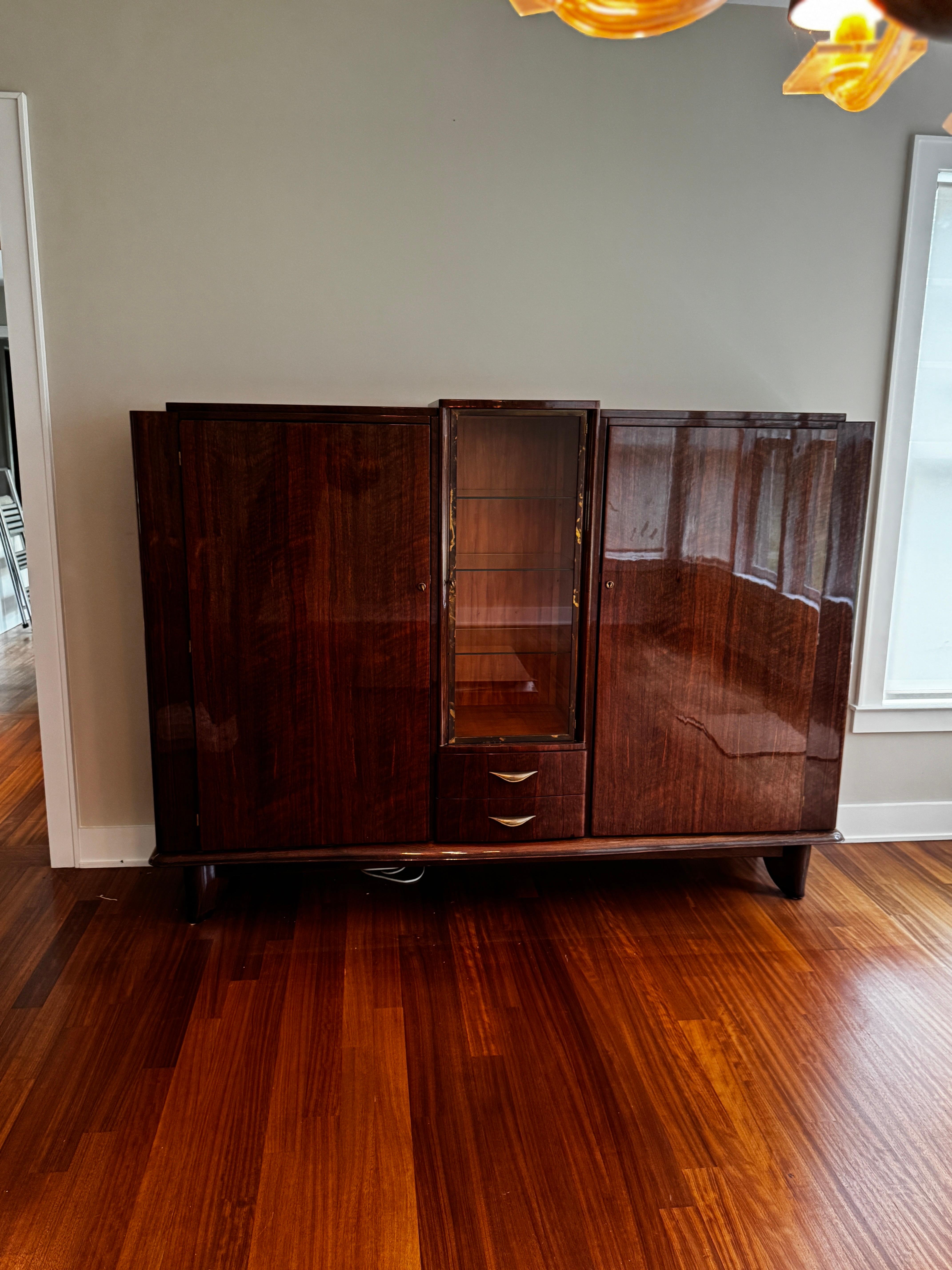 Early 20th Century Art Deco Walnut Cabinet, 1920s For Sale