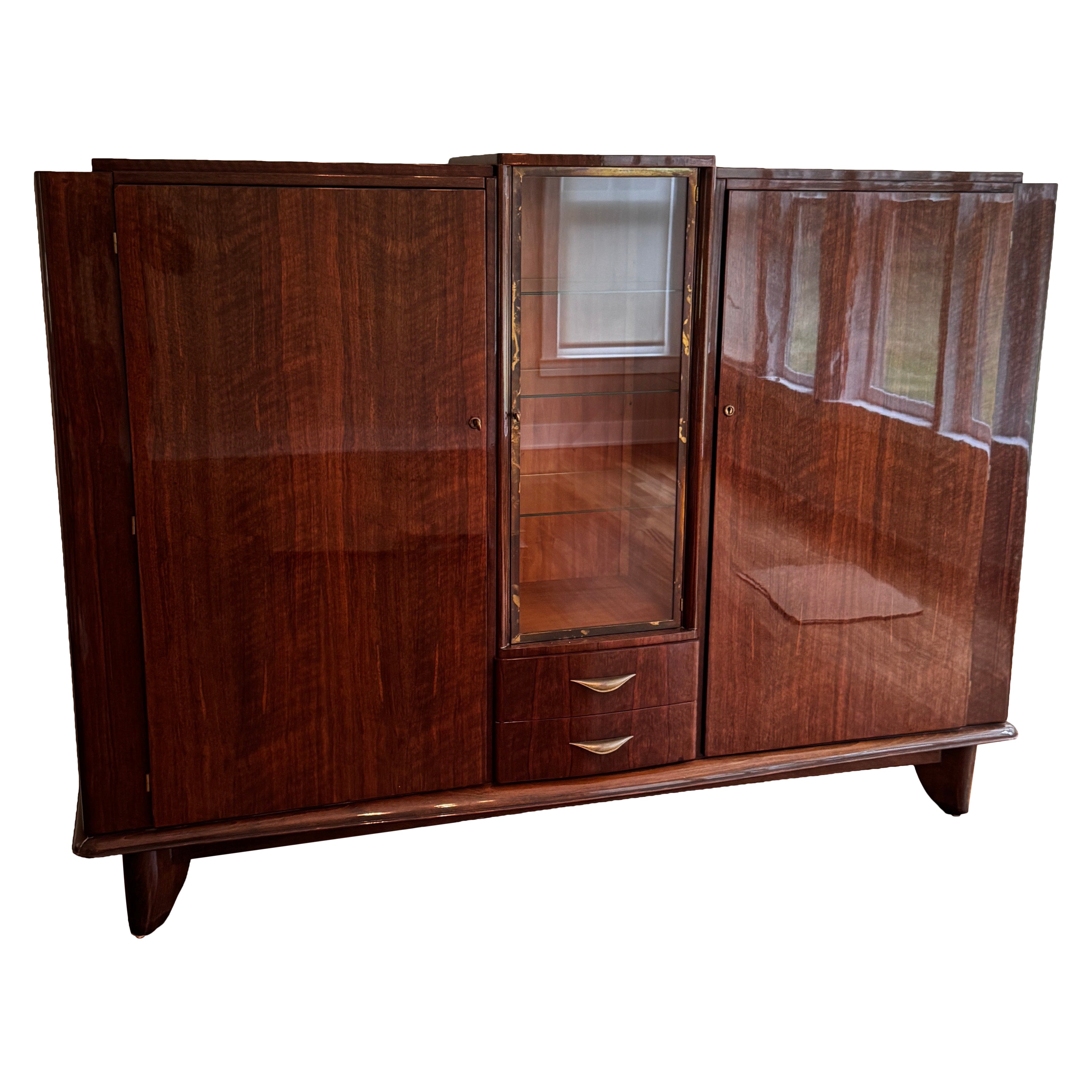 Art Deco Walnut Cabinet, 1920s For Sale