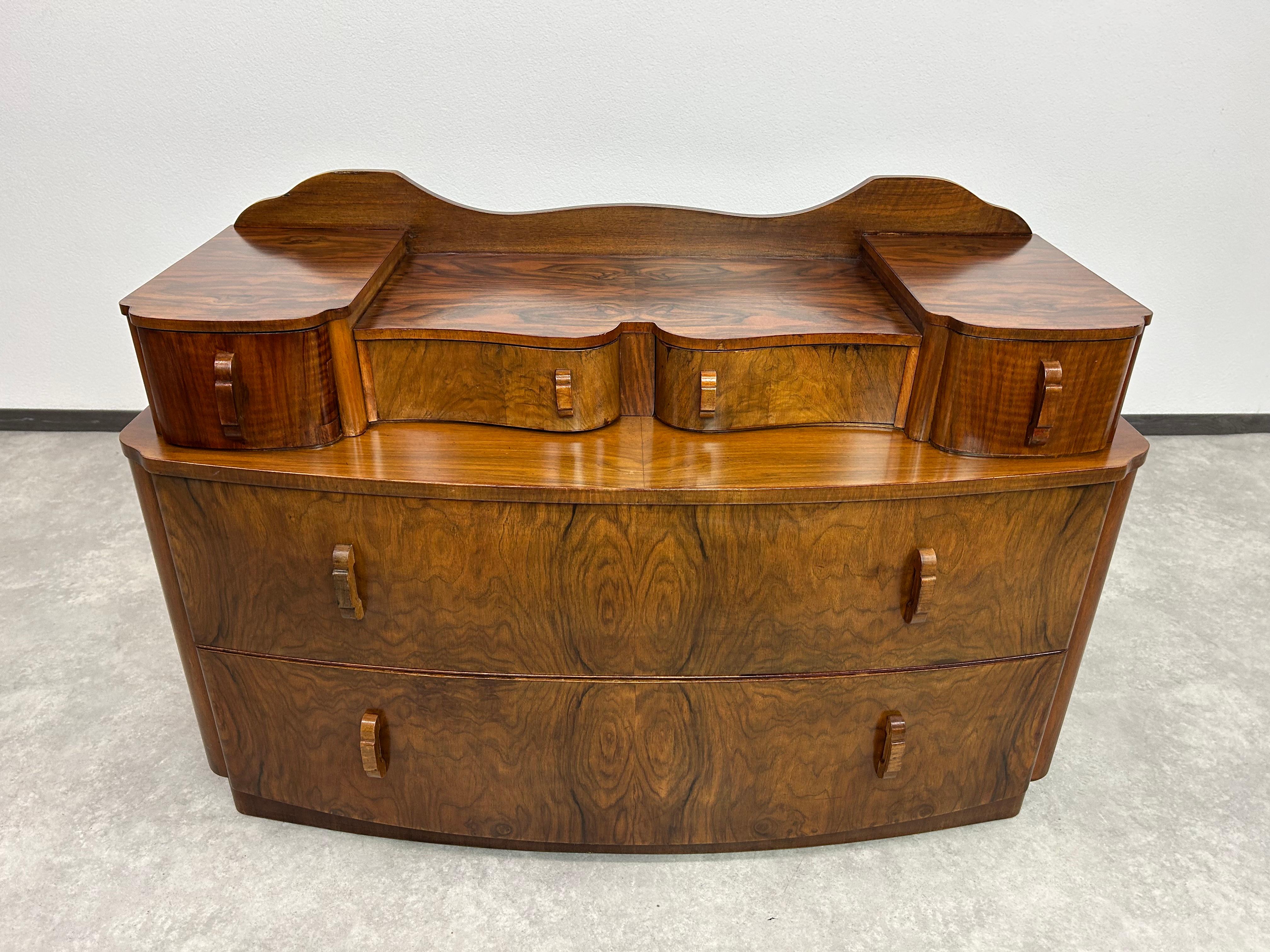 Slovak Art deco walnut cabinet For Sale