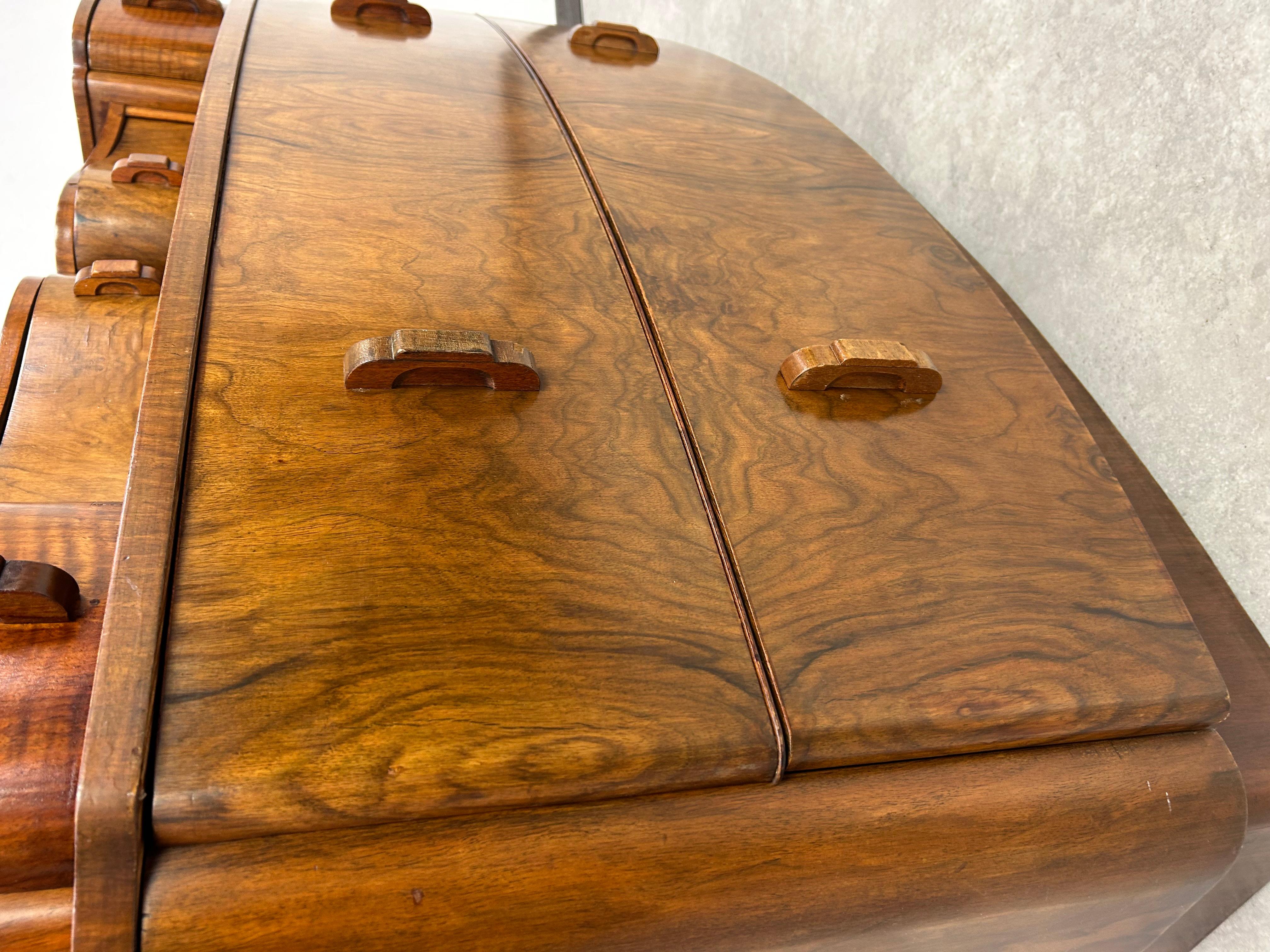 Walnut Art deco walnut cabinet For Sale