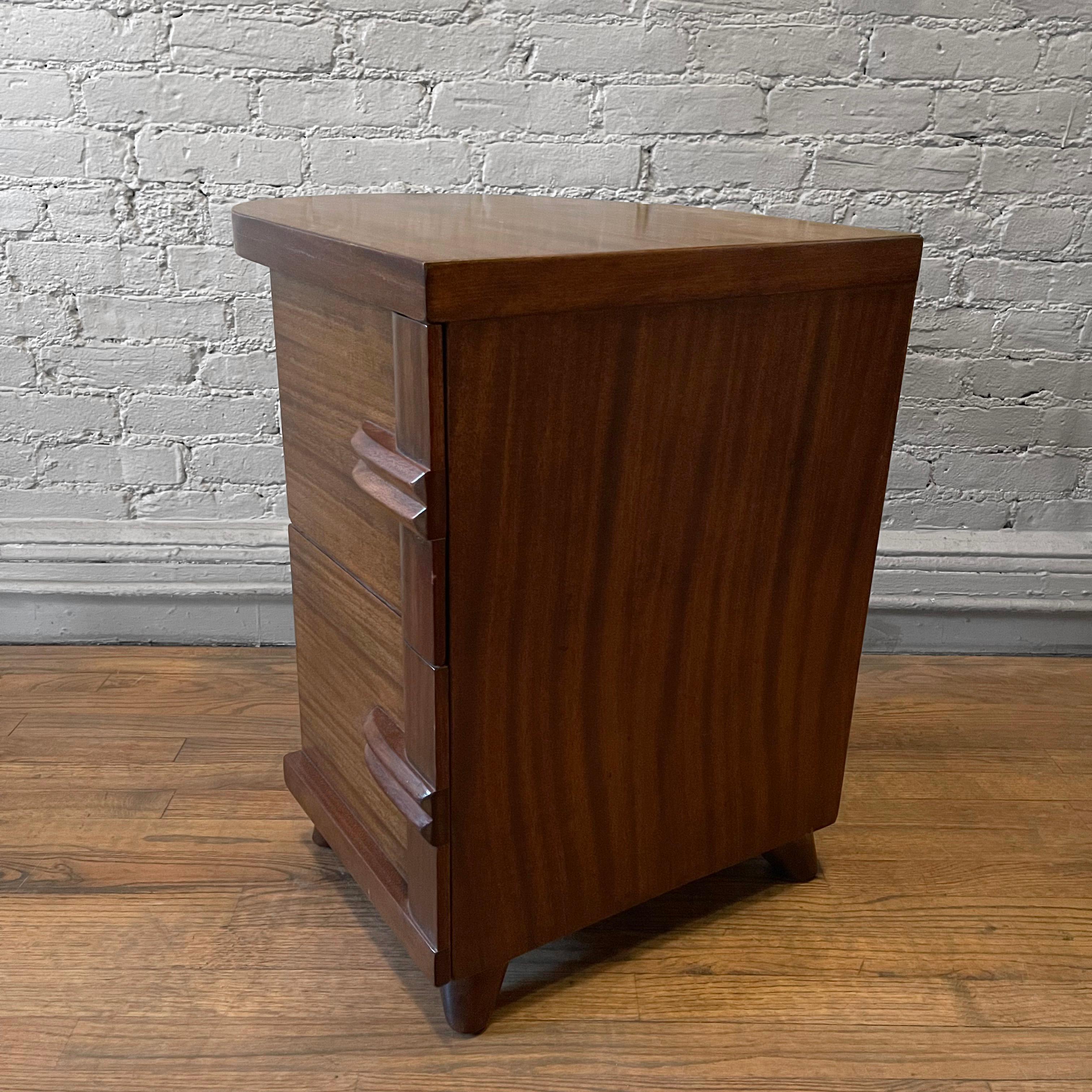 Art Deco Walnut Cantilever End Table Nightstand 1