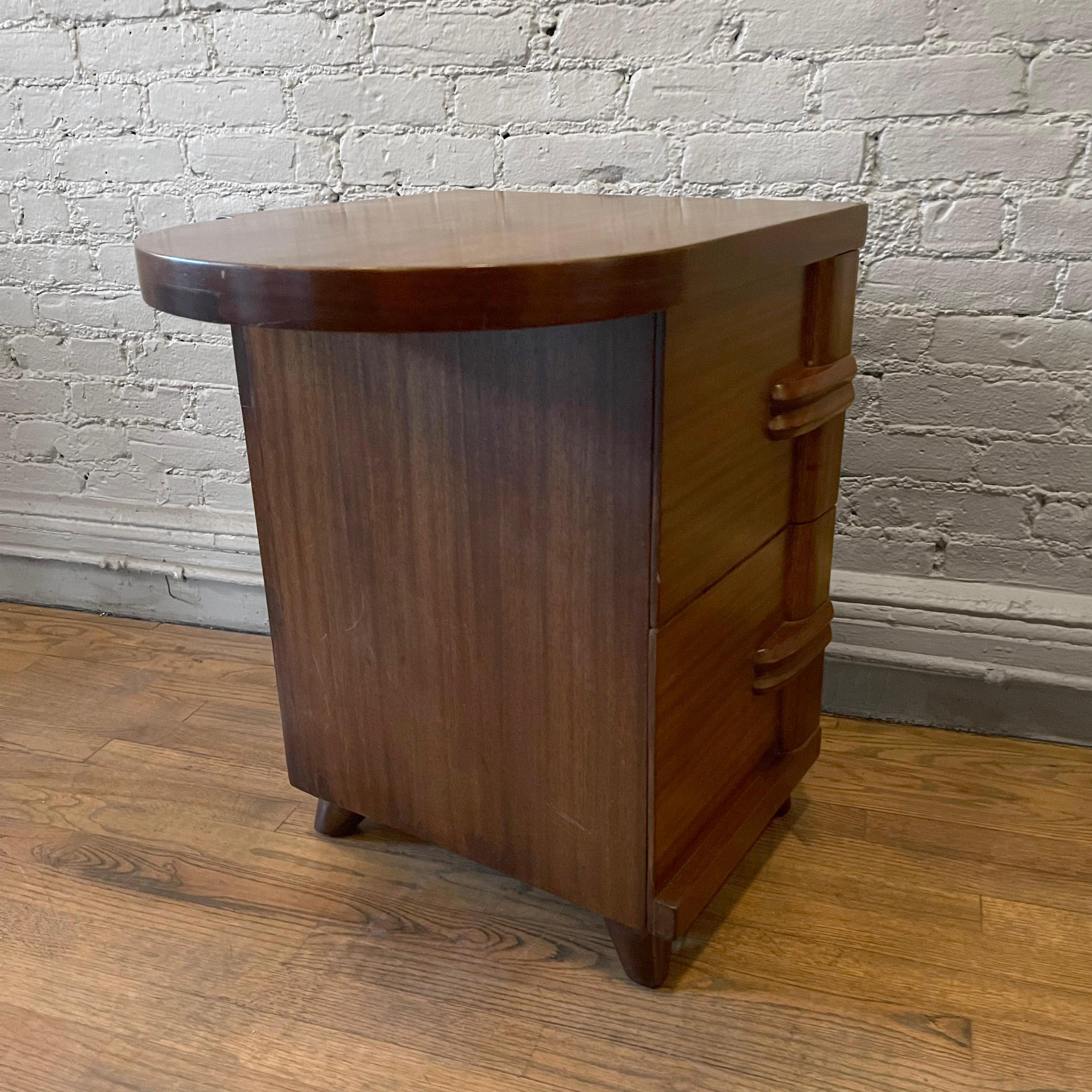 Art Deco Walnut Cantilever End Table Nightstand 2