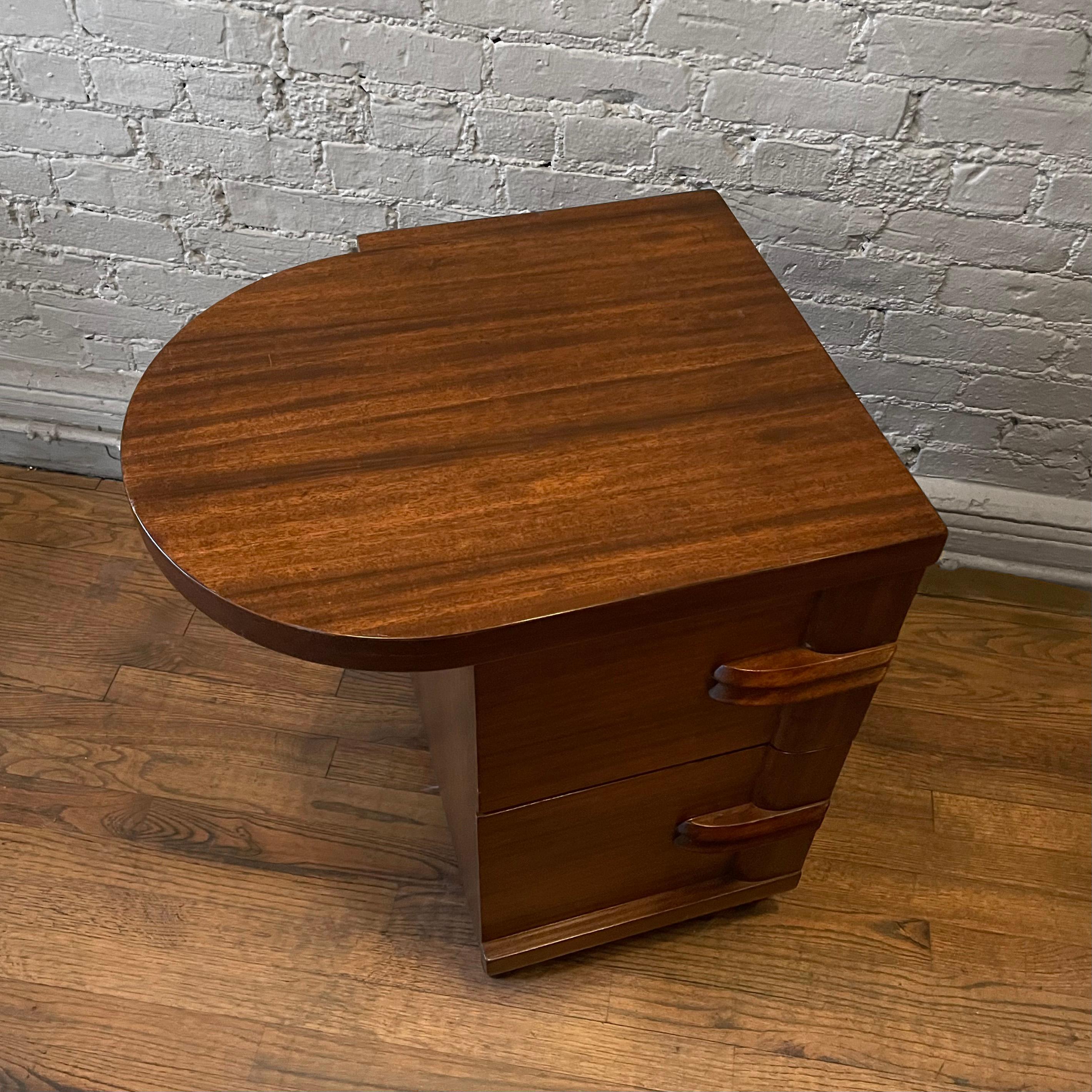 Art Deco Walnut Cantilever End Table Nightstand 3