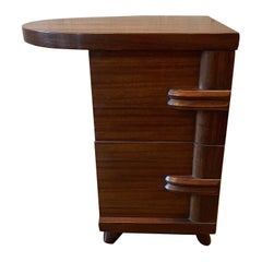 Art Deco Walnut Cantilever End Table Nightstand