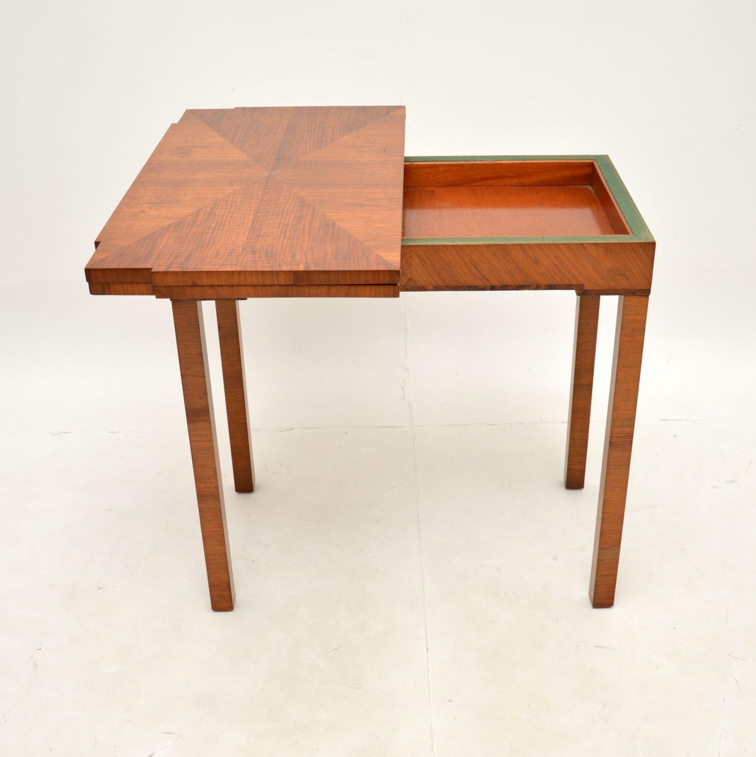 Art Deco Walnut Card Table In Good Condition In London, GB