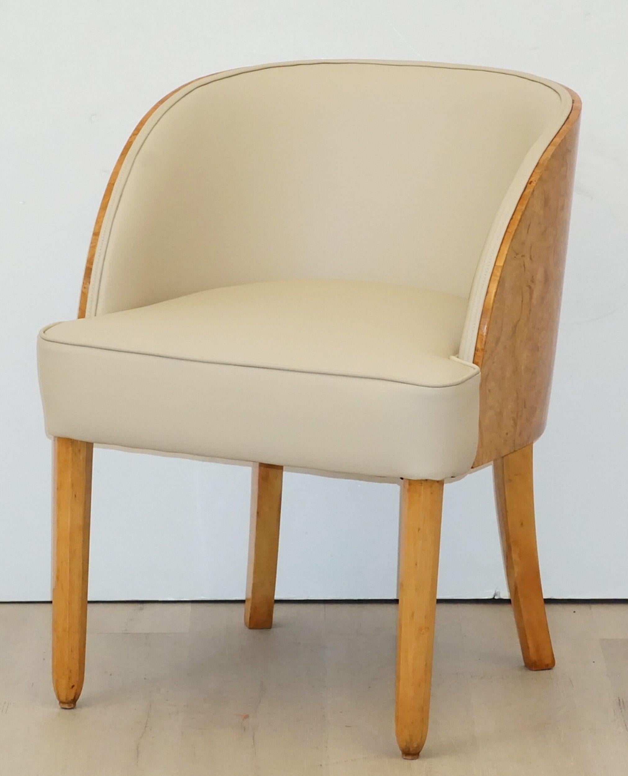 English Art Deco Walnut Chair Attributed to Harry and Lou Epstein
