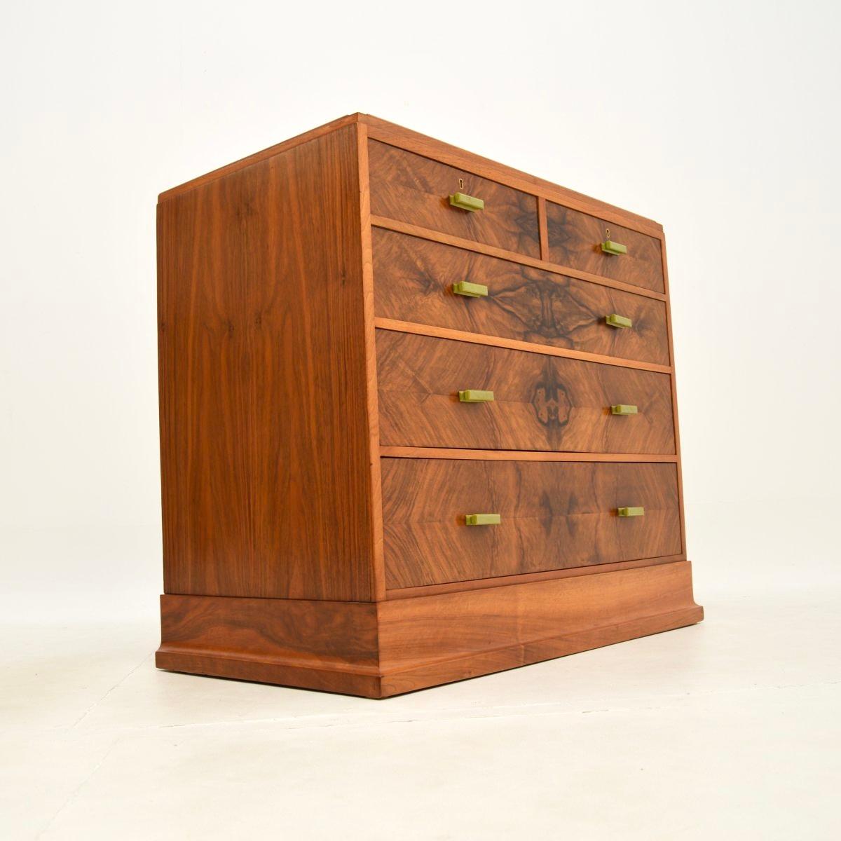 Art Deco Walnut Chest of Drawers by Hamptons of Pall Mall In Good Condition In London, GB
