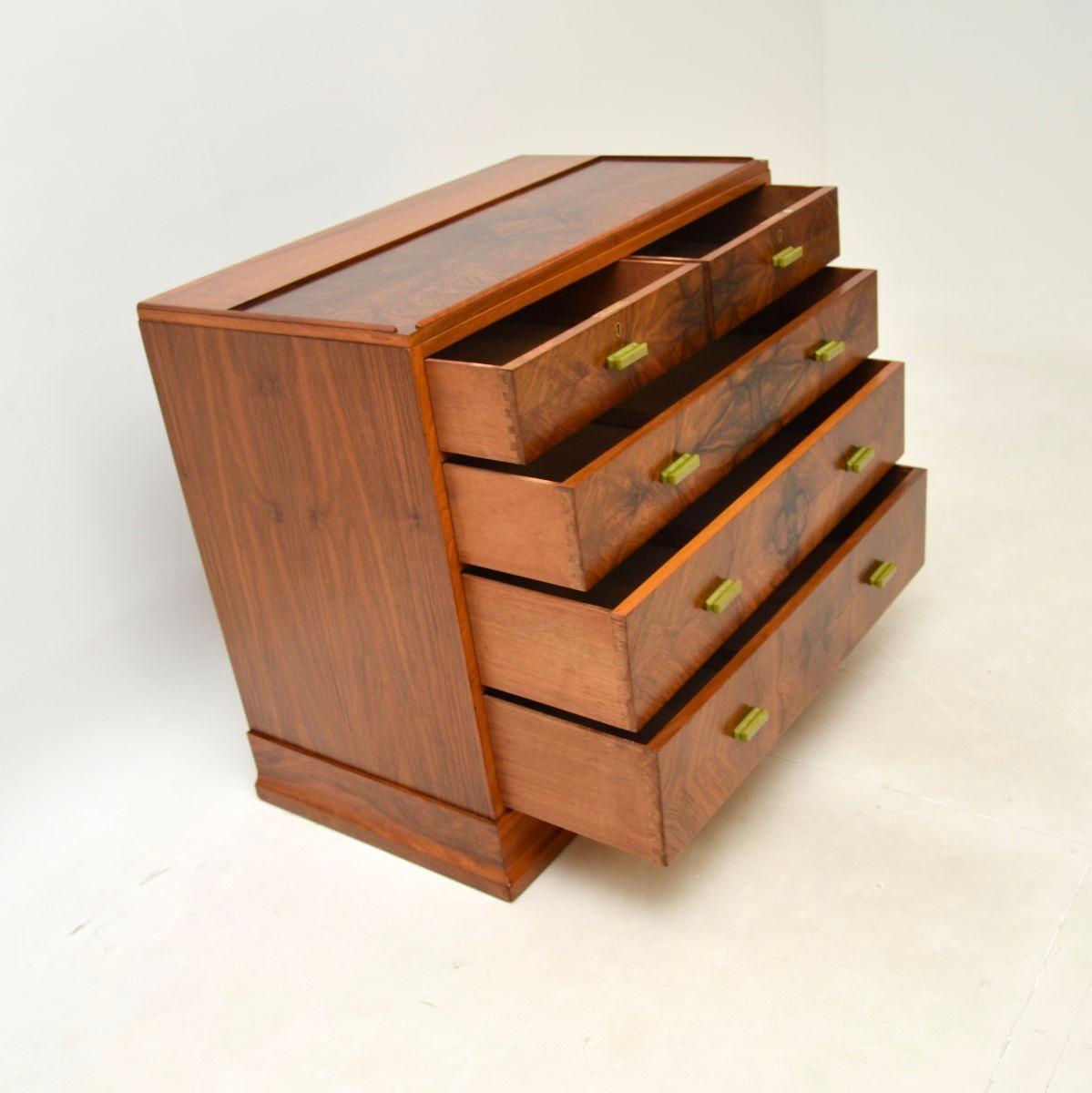 Mid-20th Century Art Deco Walnut Chest of Drawers by Hamptons of Pall Mall