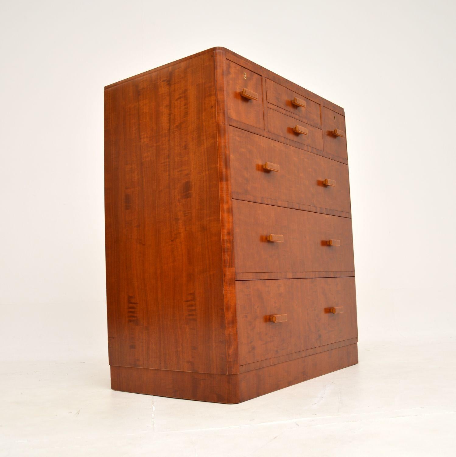 British Art Deco Walnut Chest of Drawers by Heal’s For Sale