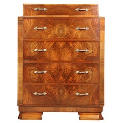 Art Deco Walnut Chest of Drawers, circa 1930