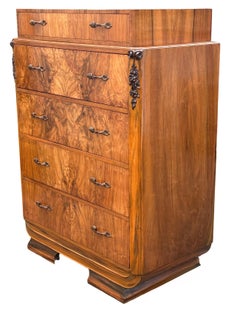 Art Deco walnut chest of drawers