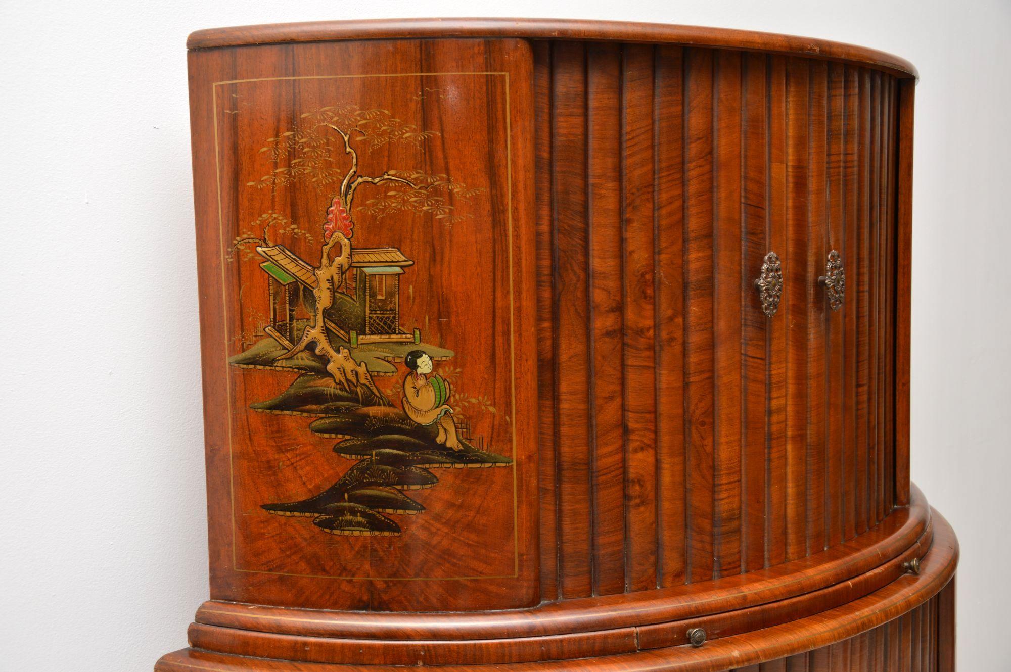 art deco walnut cabinet