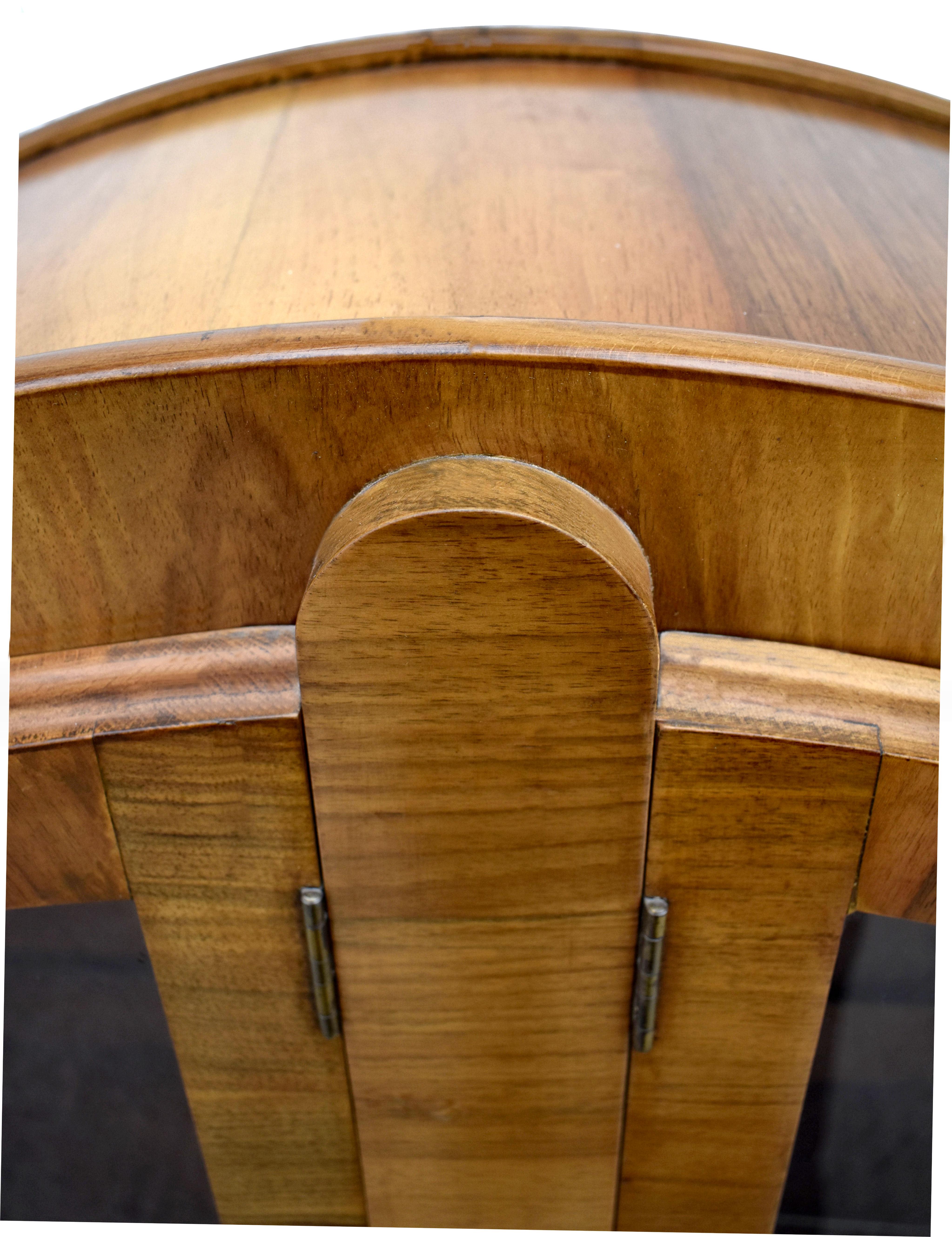 20th Century Art Deco Walnut Circular Display Cabinet, Vitrine, English, circa 1930s
