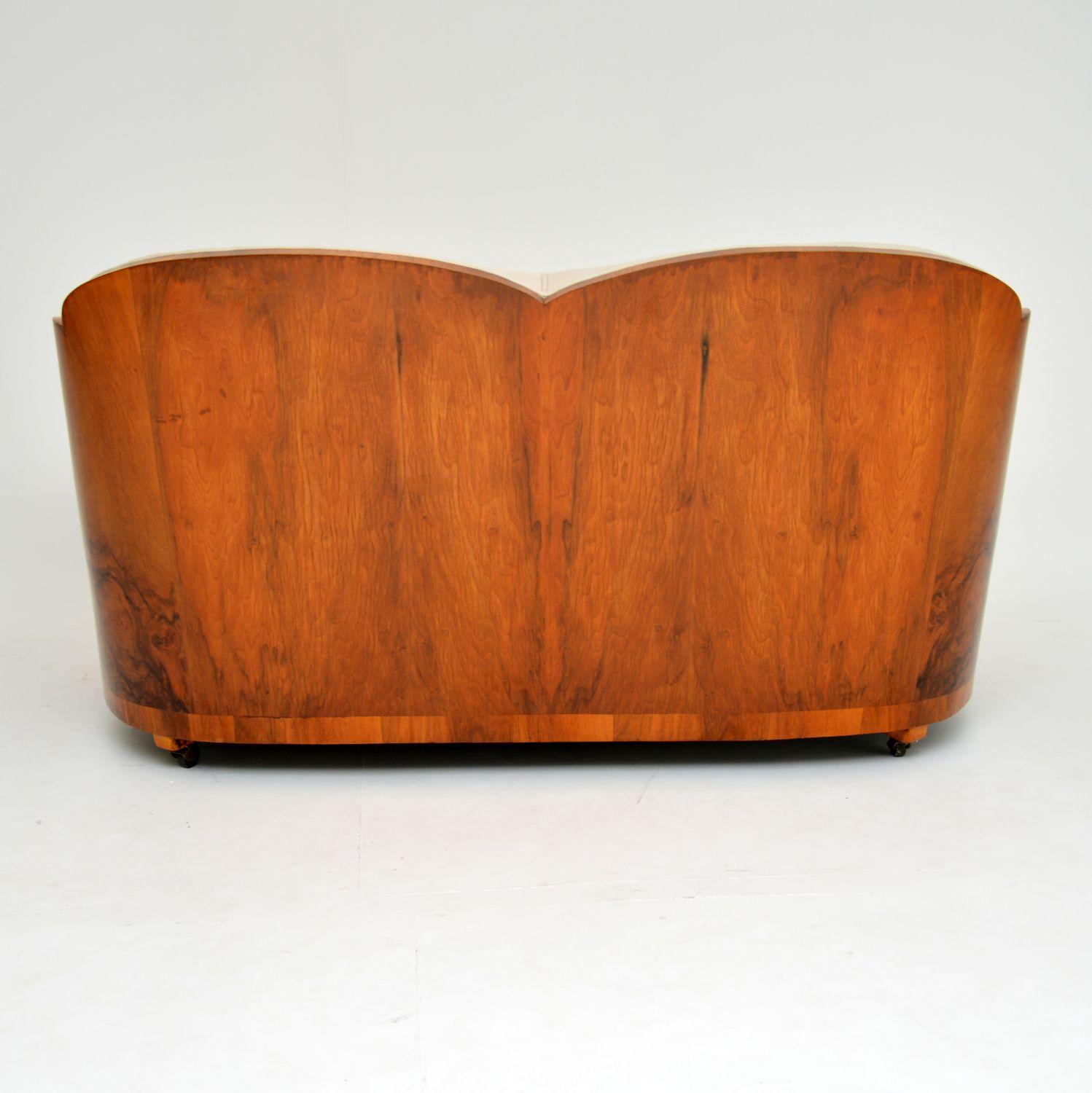 Art Deco Walnut Cloud Back Sofa by Epstein 5