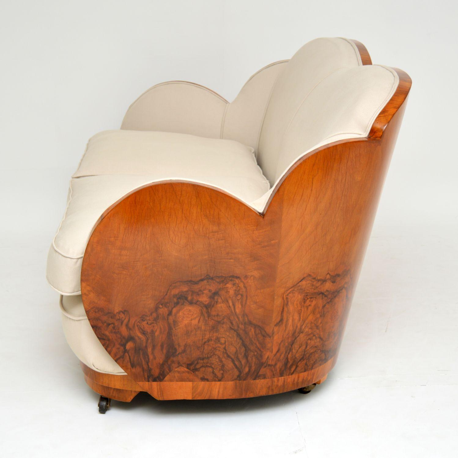 Art Deco Walnut Cloud Back Sofa by Epstein 7