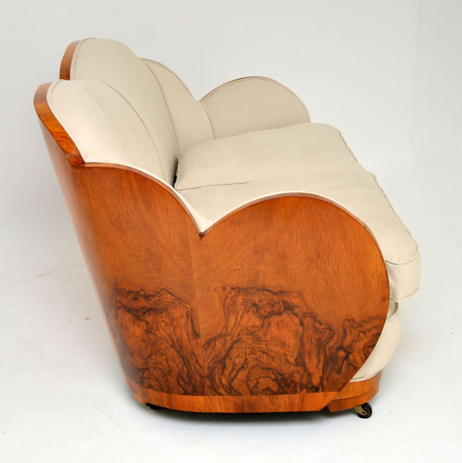 Art Deco Walnut Cloud Back Sofa by Epstein In Good Condition In London, GB