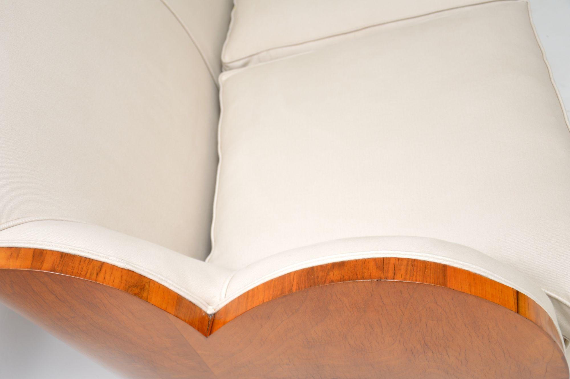 Art Deco Walnut Cloud Back Sofa by Epstein 1
