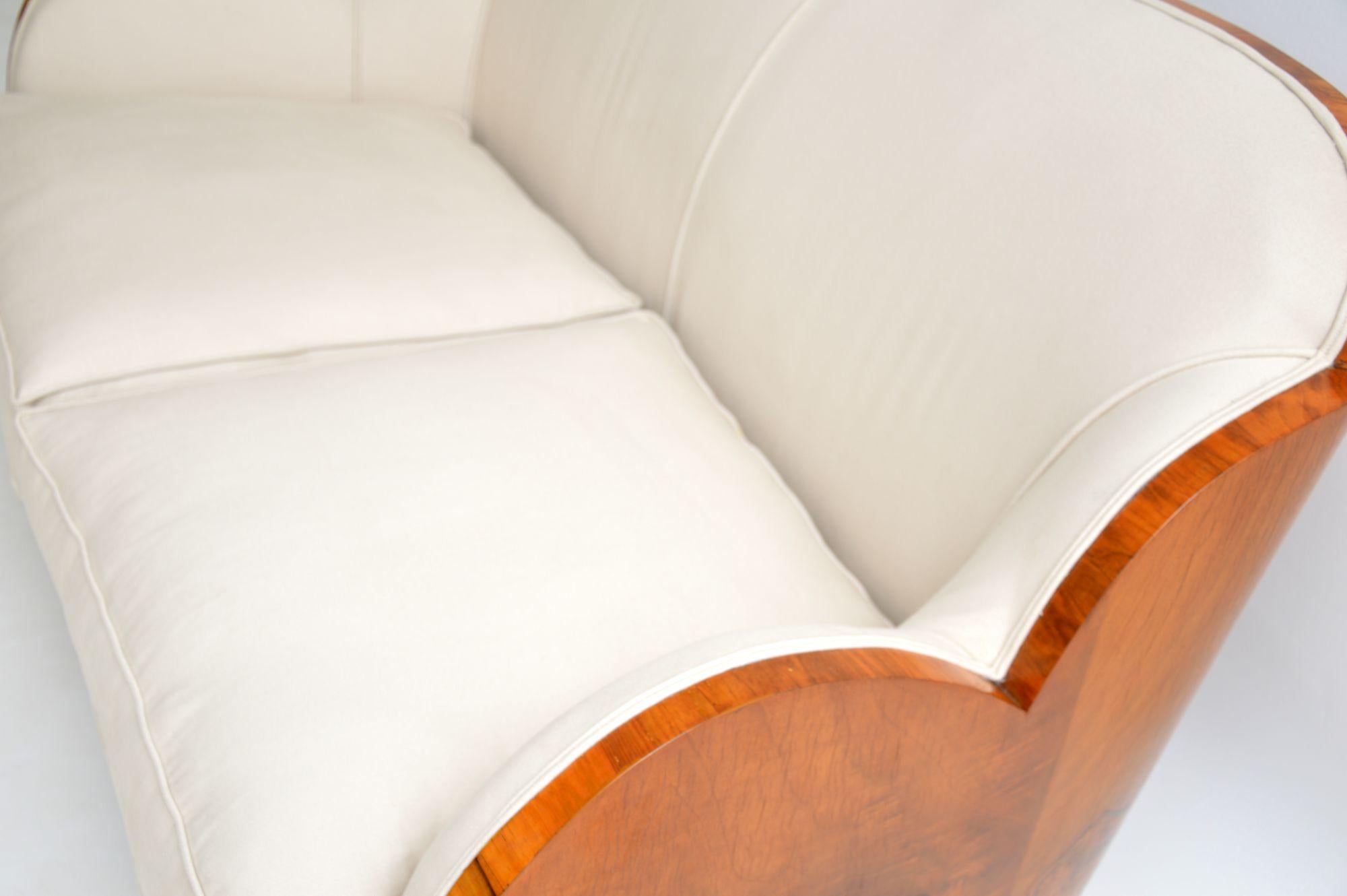 Art Deco Walnut Cloud Back Sofa by Epstein 2