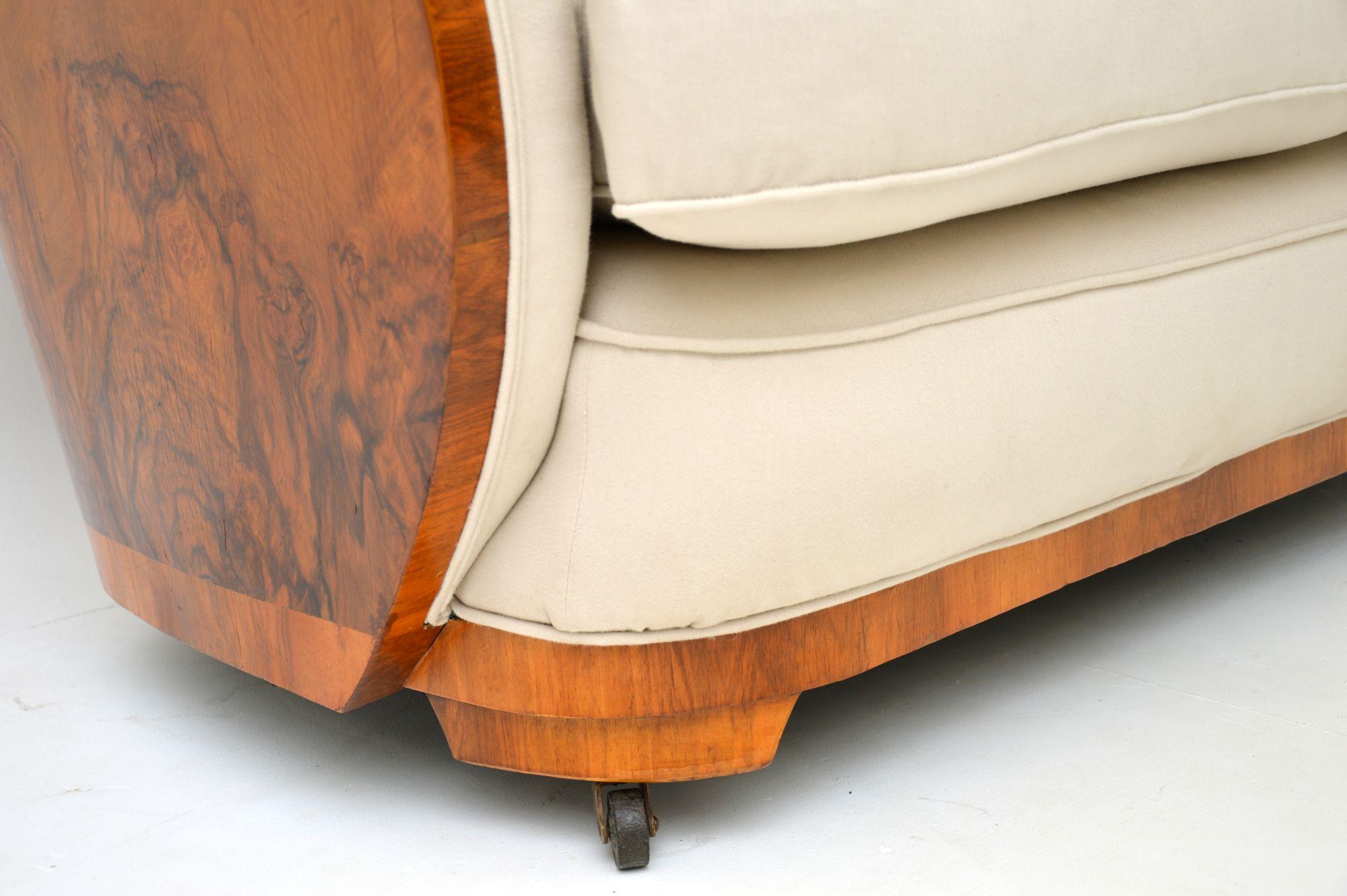 Art Deco Walnut Cloud Back Sofa by Epstein 3
