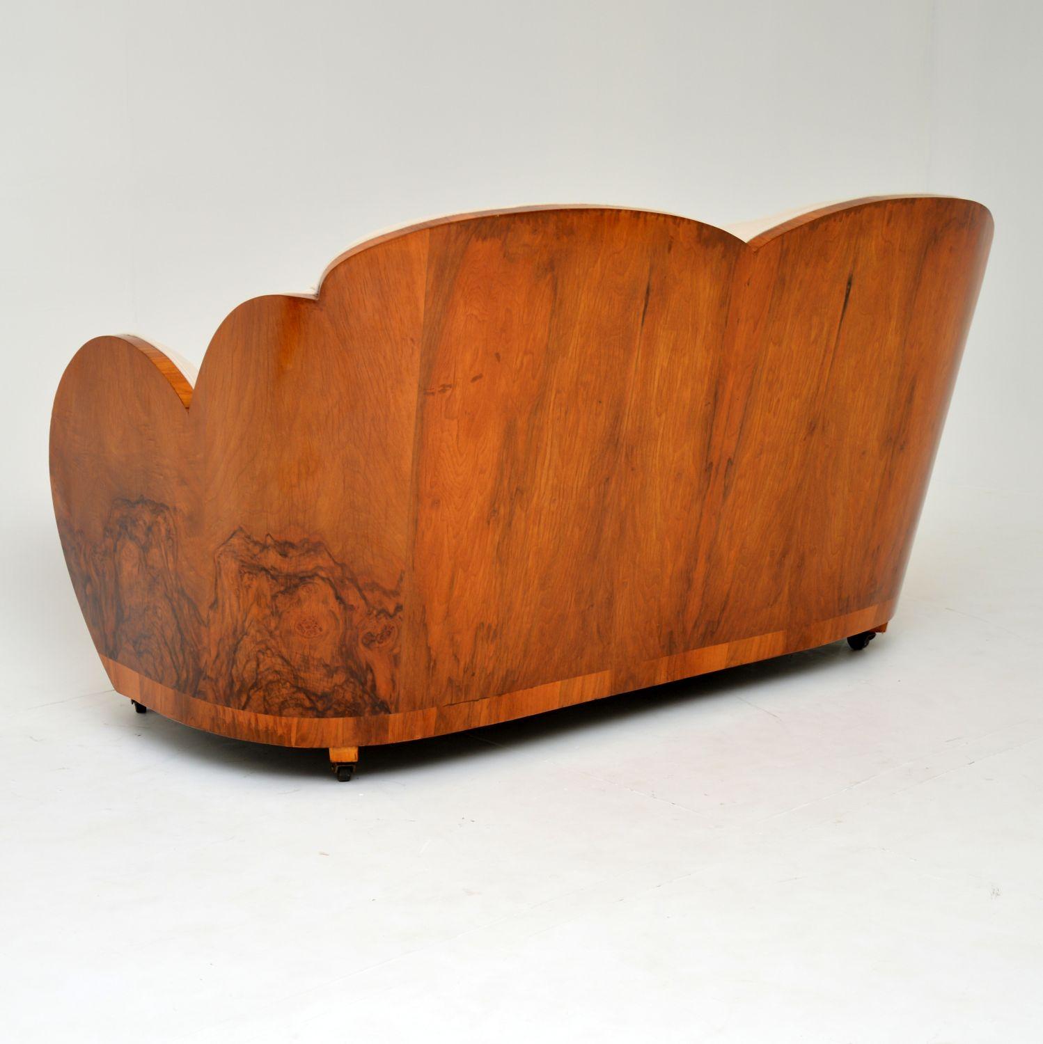 Art Deco Walnut Cloud Back Sofa by Epstein 4