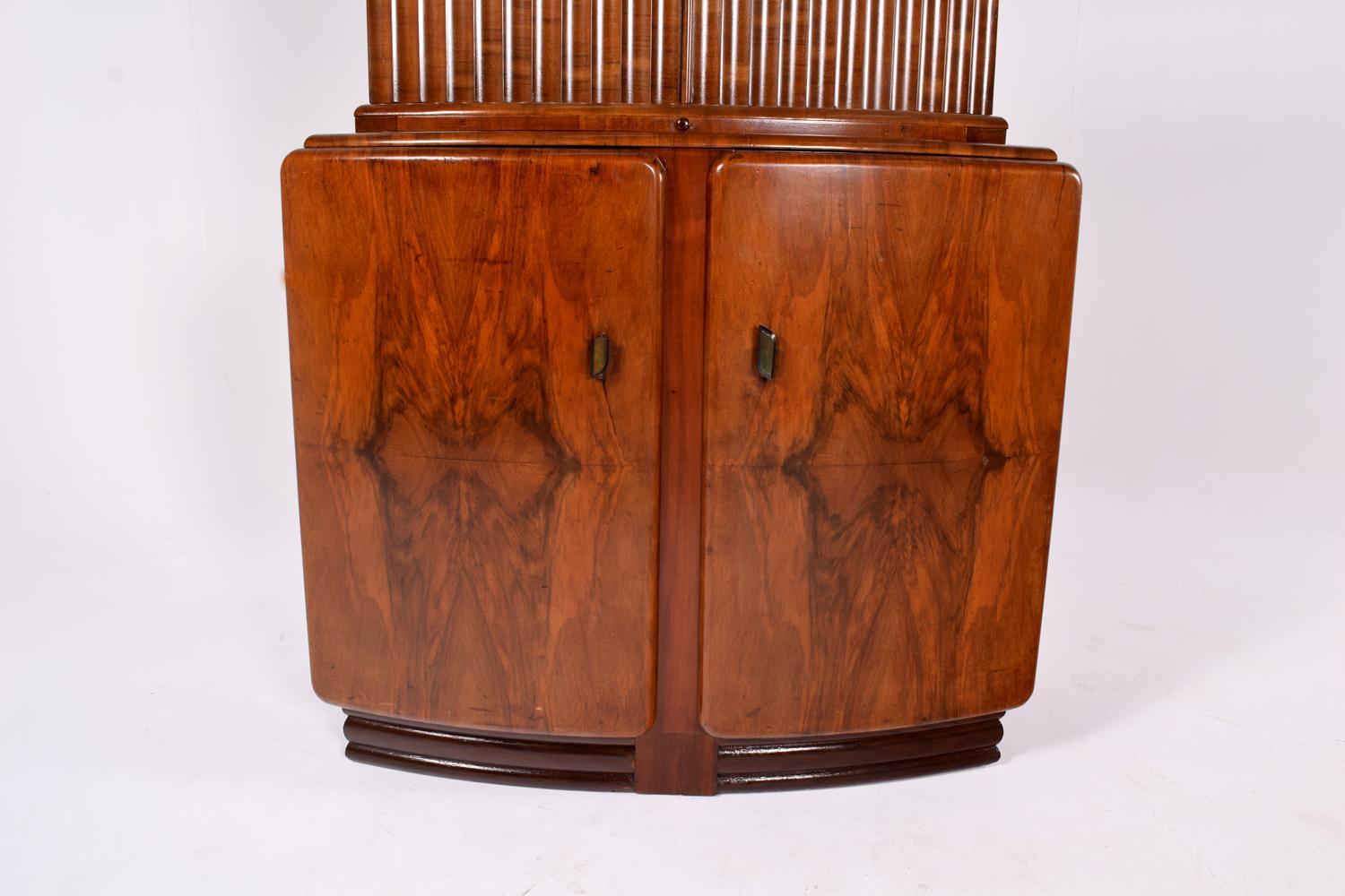 Art Deco Walnut Cocktail Cabinet, 1930s 3