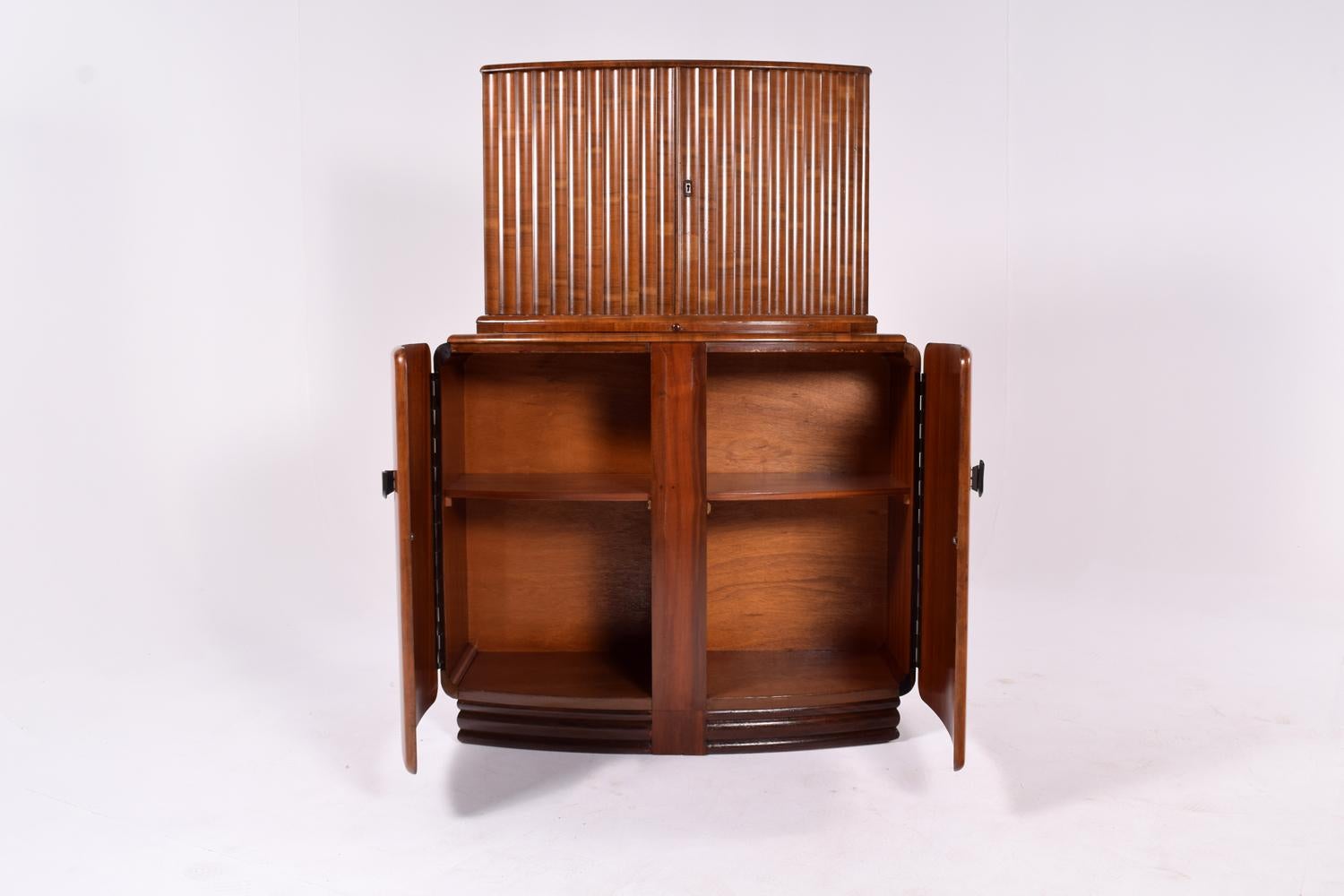 Art Deco Walnut Cocktail Cabinet, 1930s 4