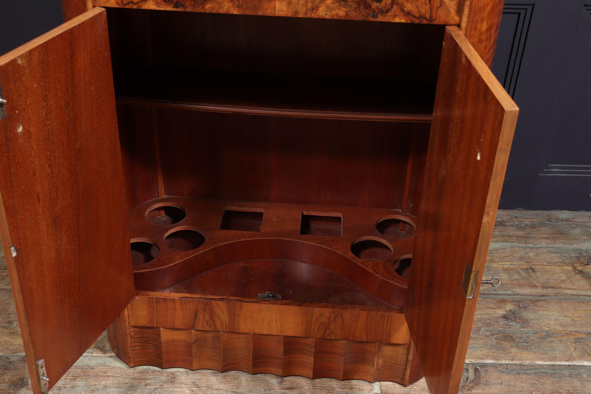 Art Deco Walnut Cocktail Cabinet 5