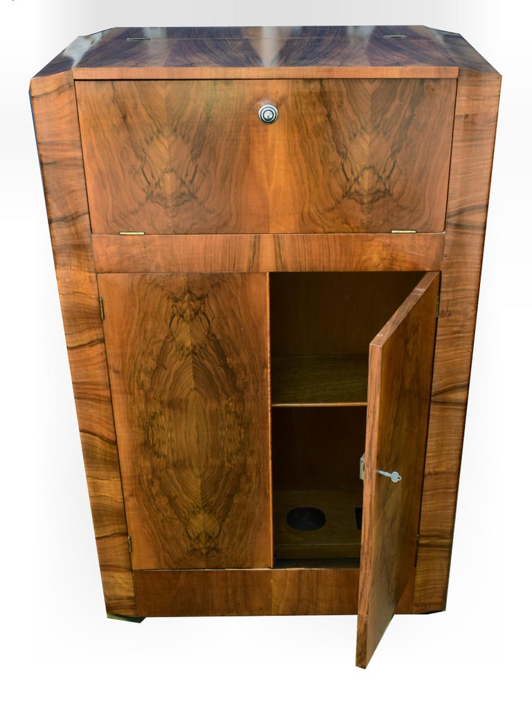 Art Deco Walnut Cocktail Dry Bar circa 1930s at 1stDibs art