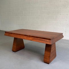 Art Deco Walnut Coffee Table Attributed to Donald Deskey