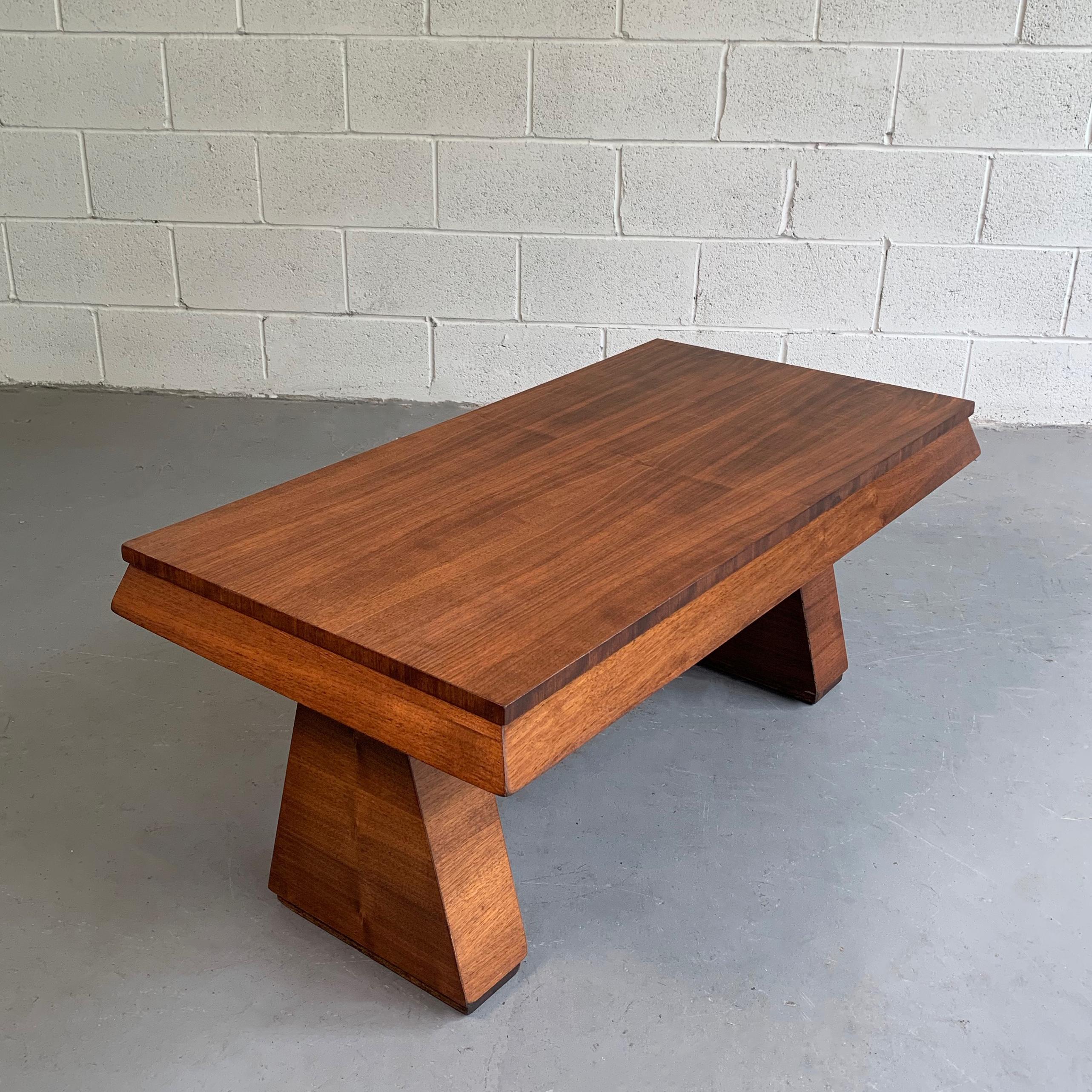 20th Century Art Deco Walnut Coffee Table Attributed to Donald Deskey