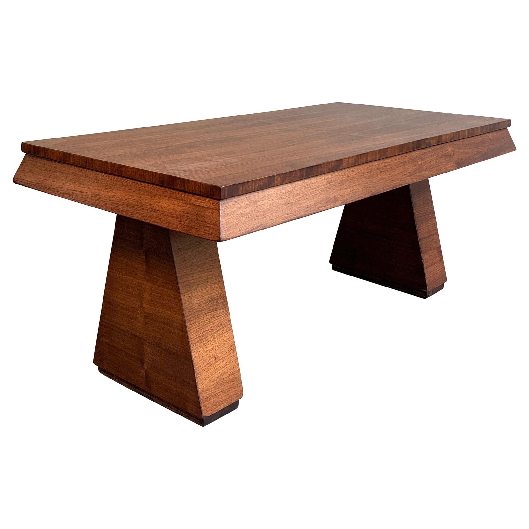 Art Deco Walnut Coffee Table Attributed to Donald Deskey For Sale