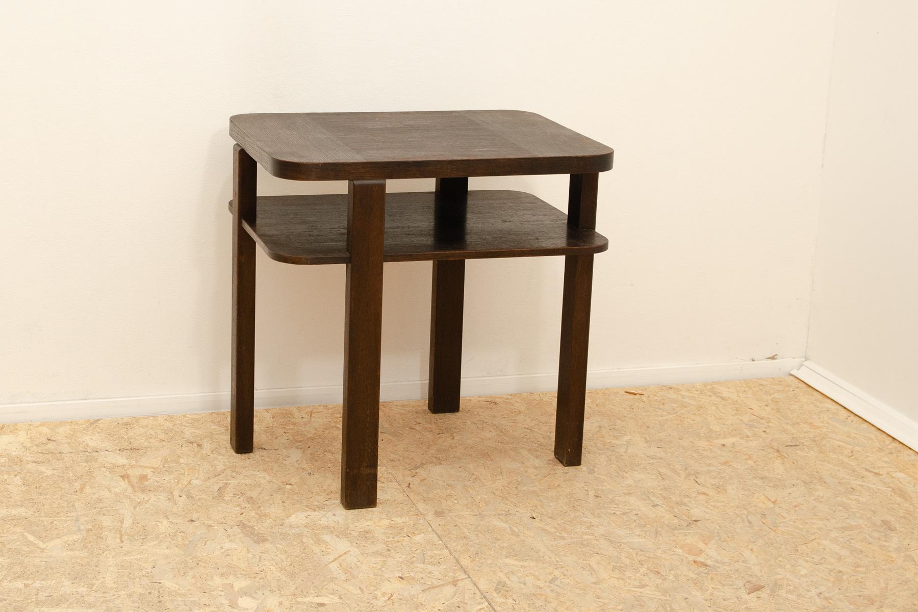 Stained ART DECO walnut coffee table, Bohemia, 1930´s