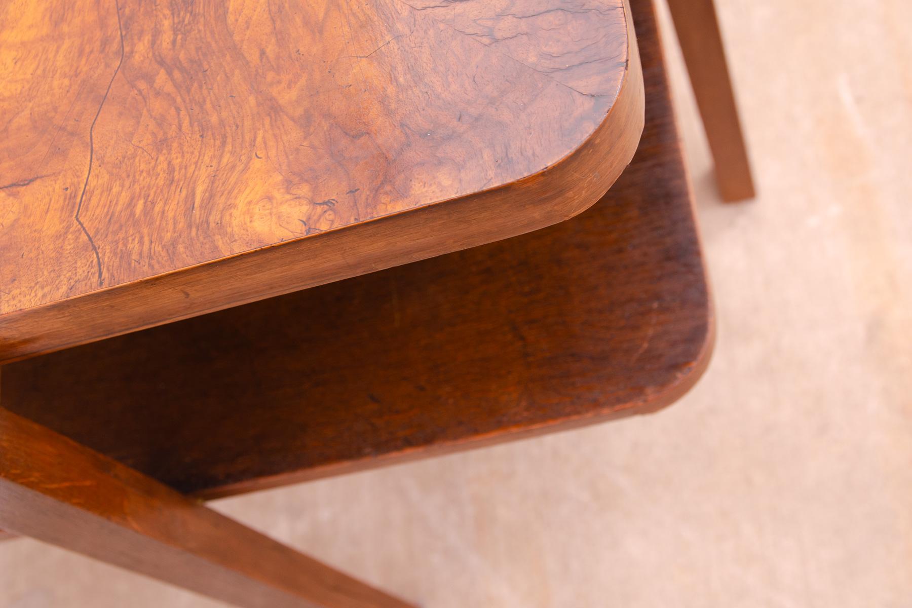 20th Century ART DECO walnut coffee table, Bohemia, 1930´s For Sale