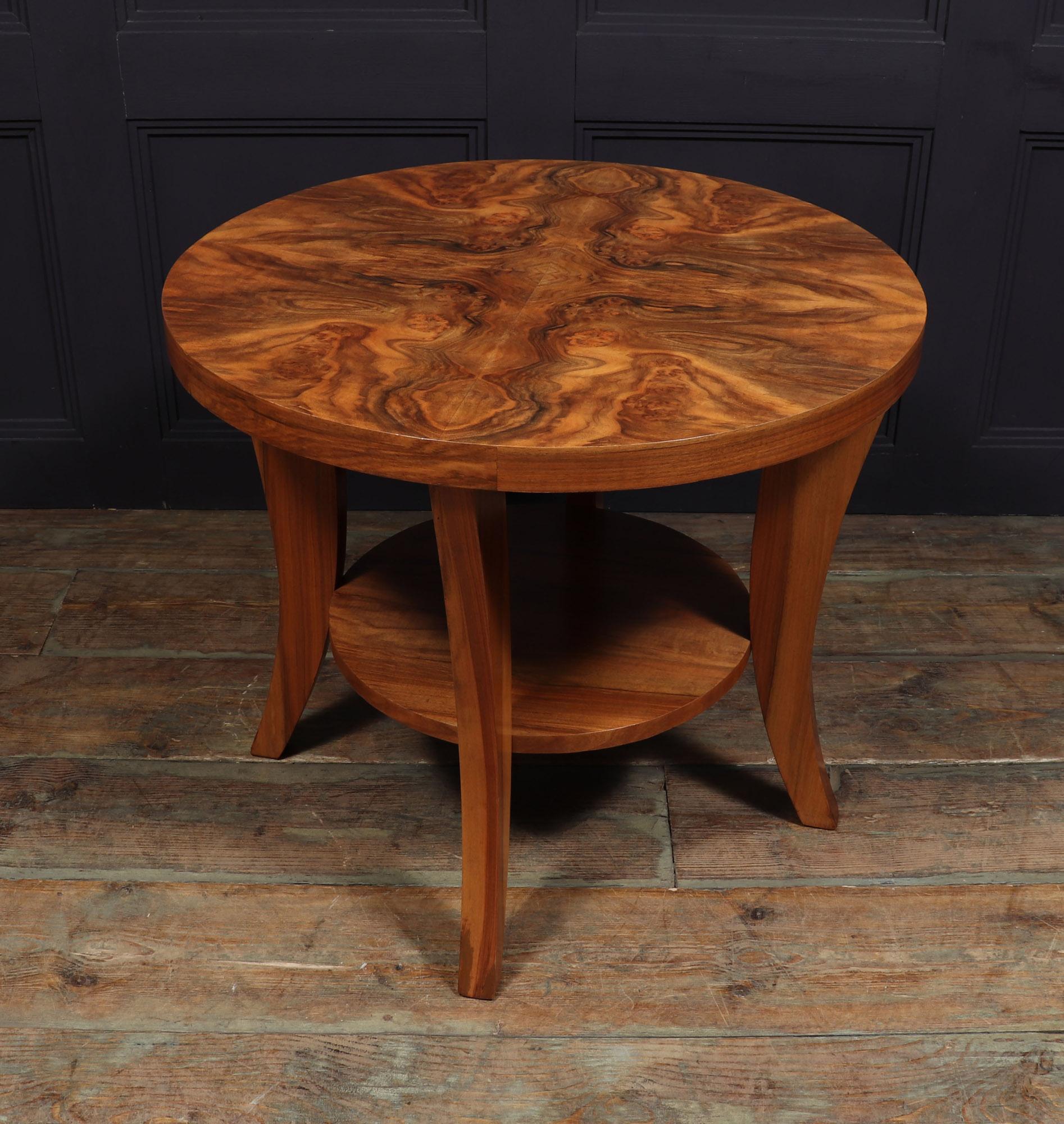 Art Deco Walnut Coffee Table For Sale 4