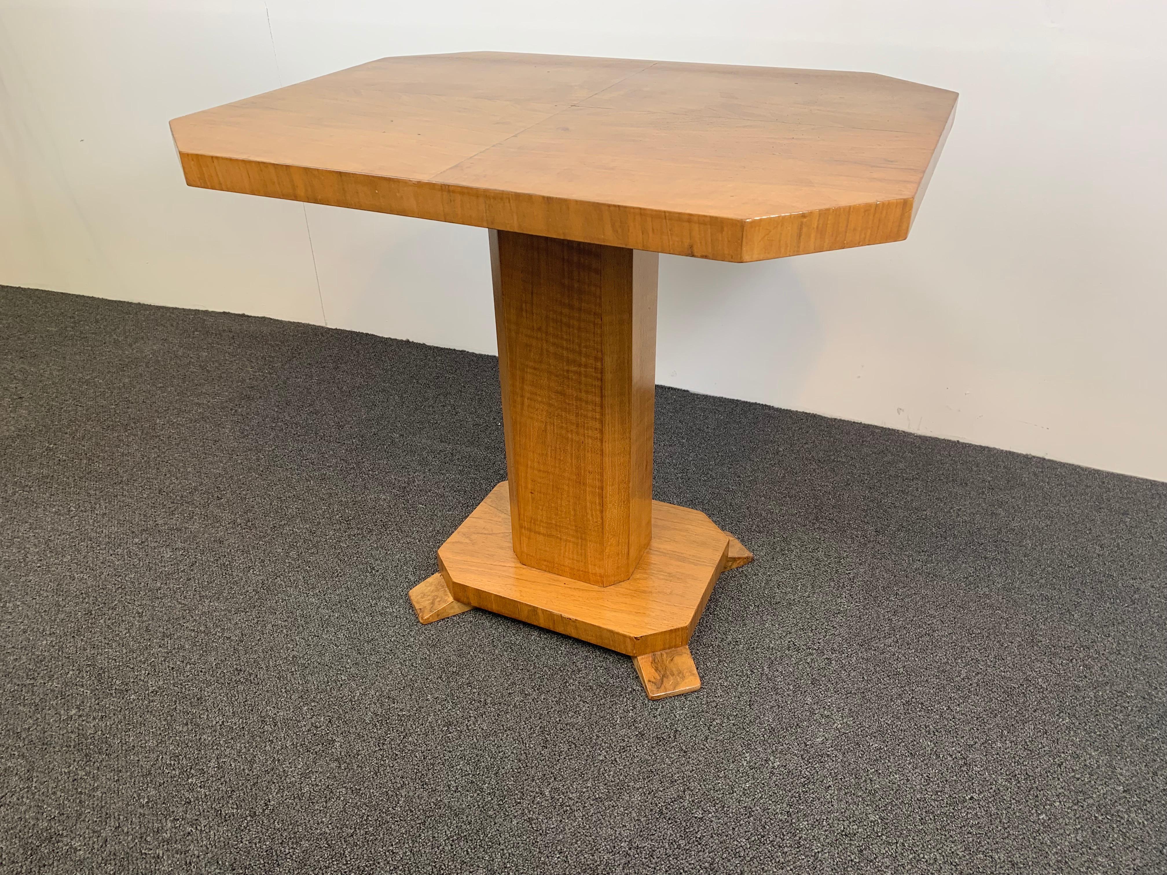 English Art Deco Walnut Coffee Table For Sale