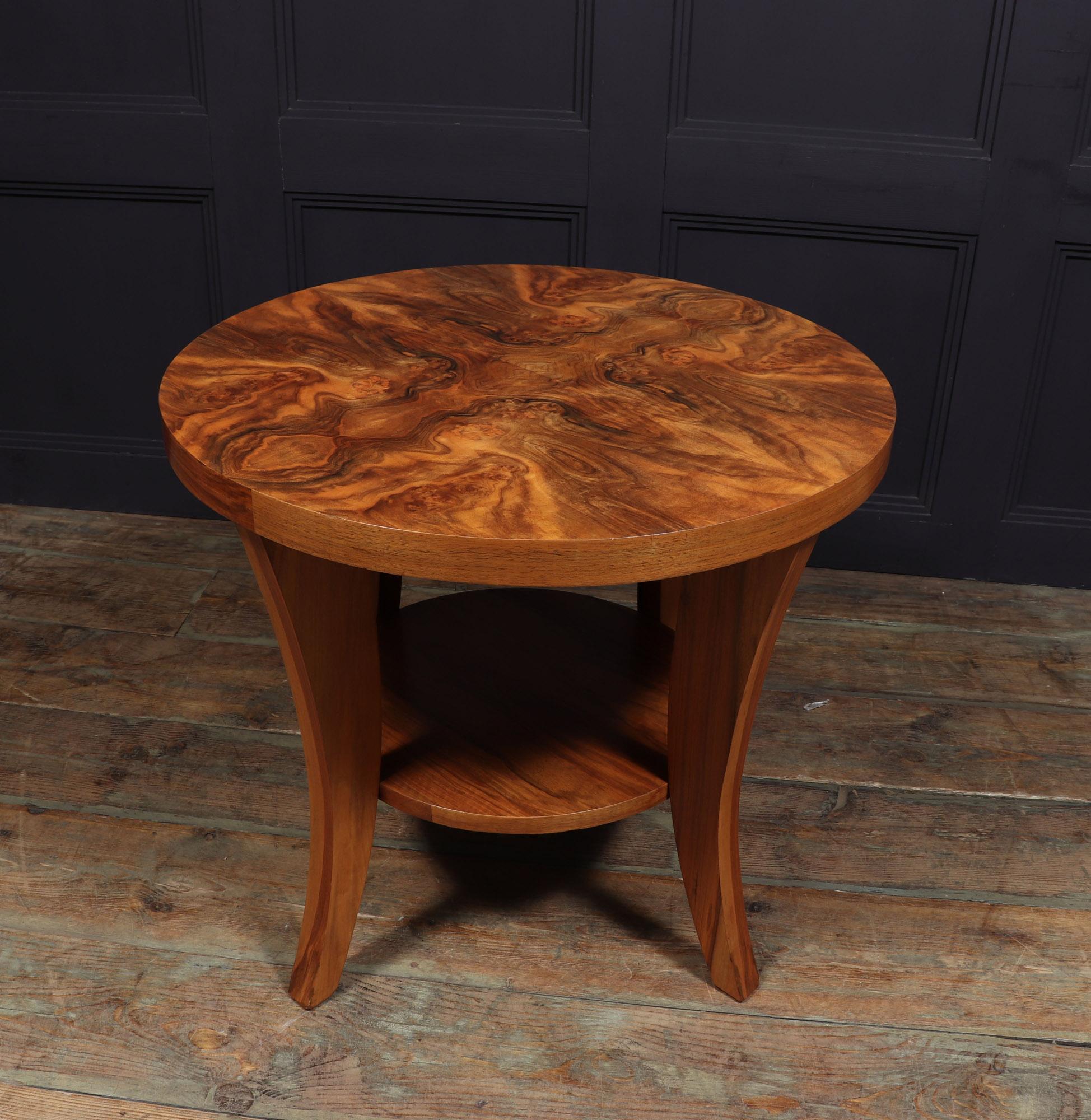 French Art Deco Walnut Coffee Table For Sale