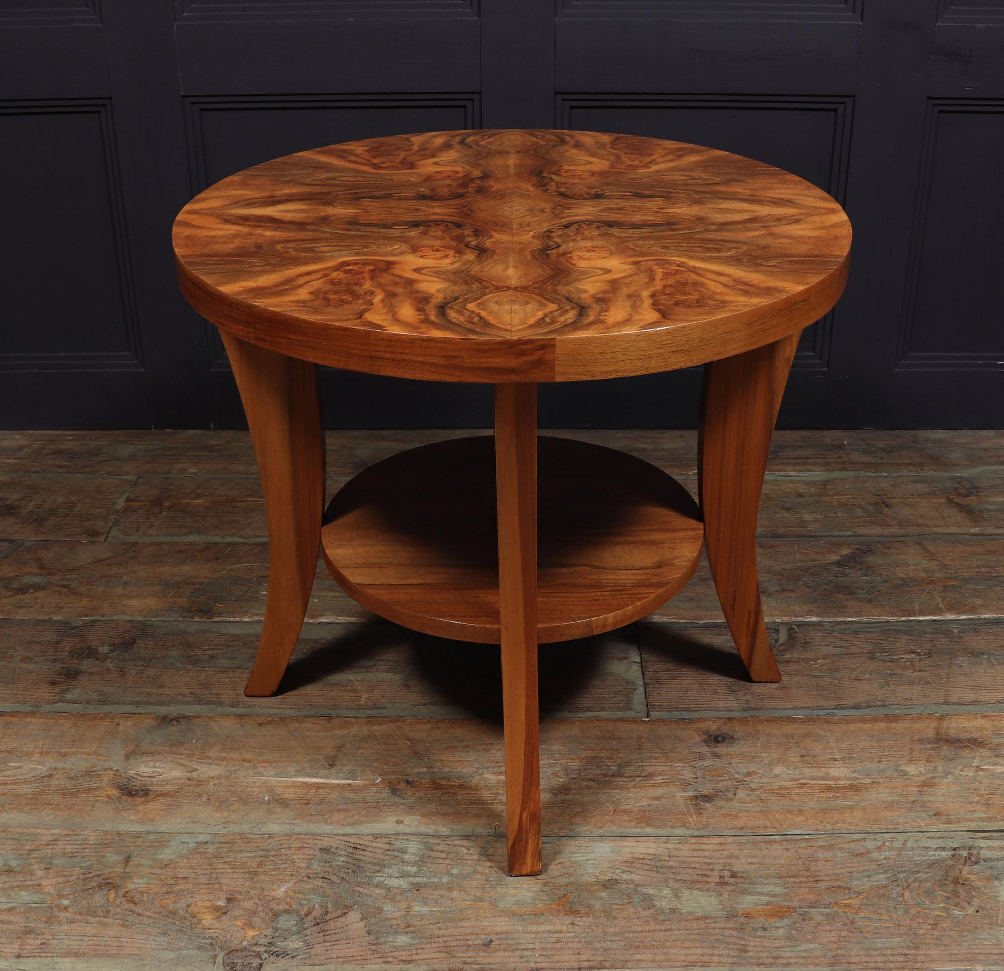 Mid-20th Century Art Deco Walnut Coffee Table For Sale