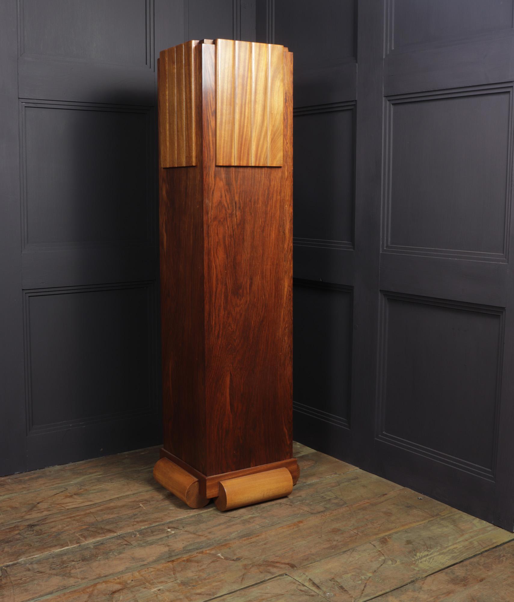 French Art Deco Walnut Column, c1925