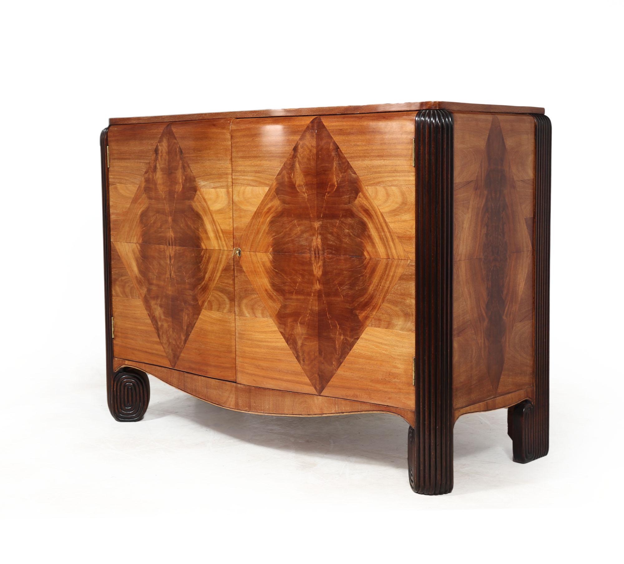 French Art Deco Walnut Commode by Michel Dufet For Sale