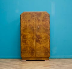 Art Deco Walnut Compact Wardrobe, 1930s