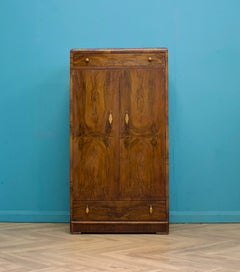Art Deco Walnut Compact Wardrobe, 1930s