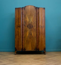 Art Deco Walnut Compact Wardrobe, 1930s