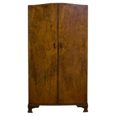 Art Deco Walnut Compact Wardrobe, 1930s