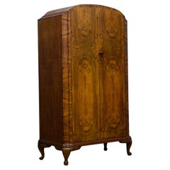 Art Deco Walnut Compact Wardrobe, 1930s